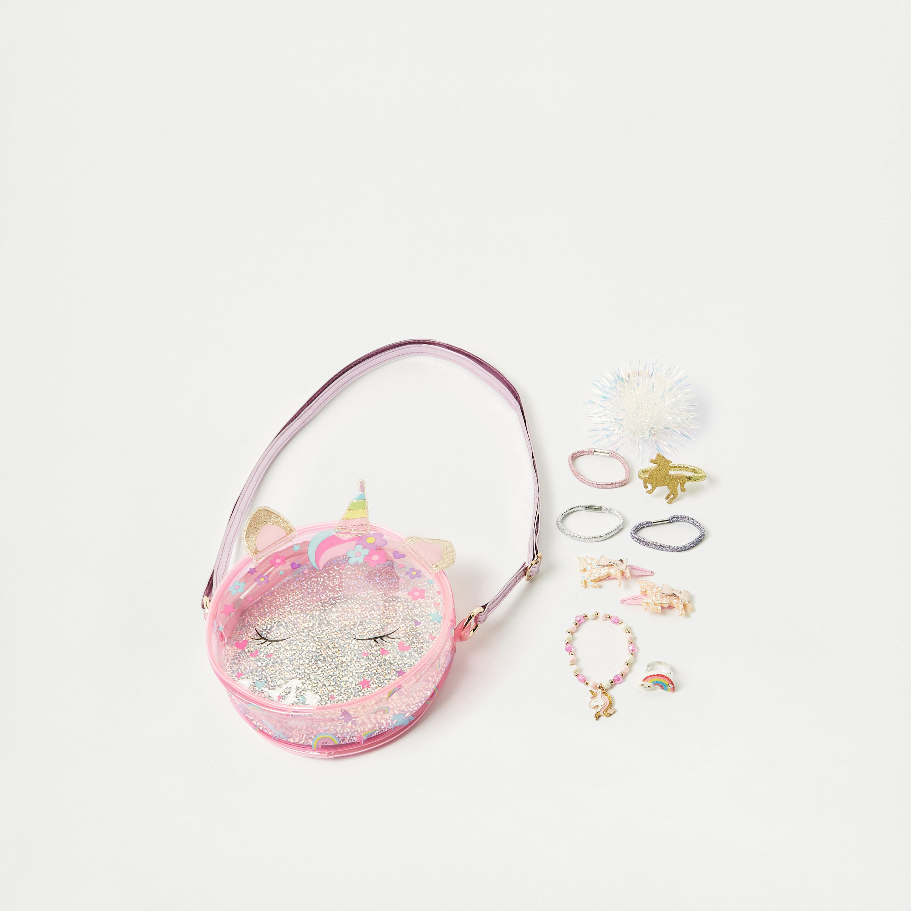 Hot Focus Unicorn Print Crossbody Bag with Accessories-girls-accessories-bags-image-1