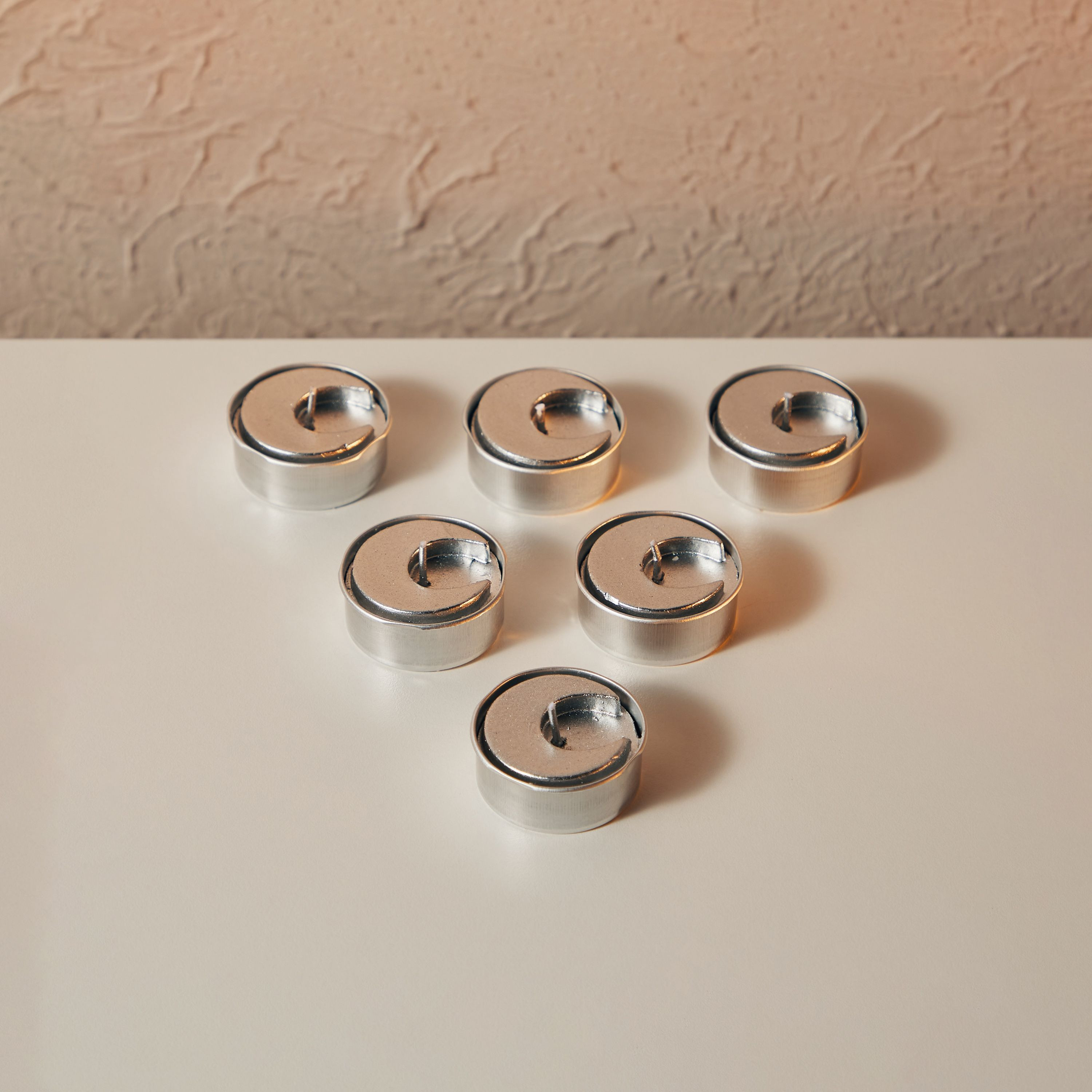 عبوة شموع صغيرة بشكل قمر 6 قطع من إسينشيالز - فضي-household-homefragrance-candles-image-2