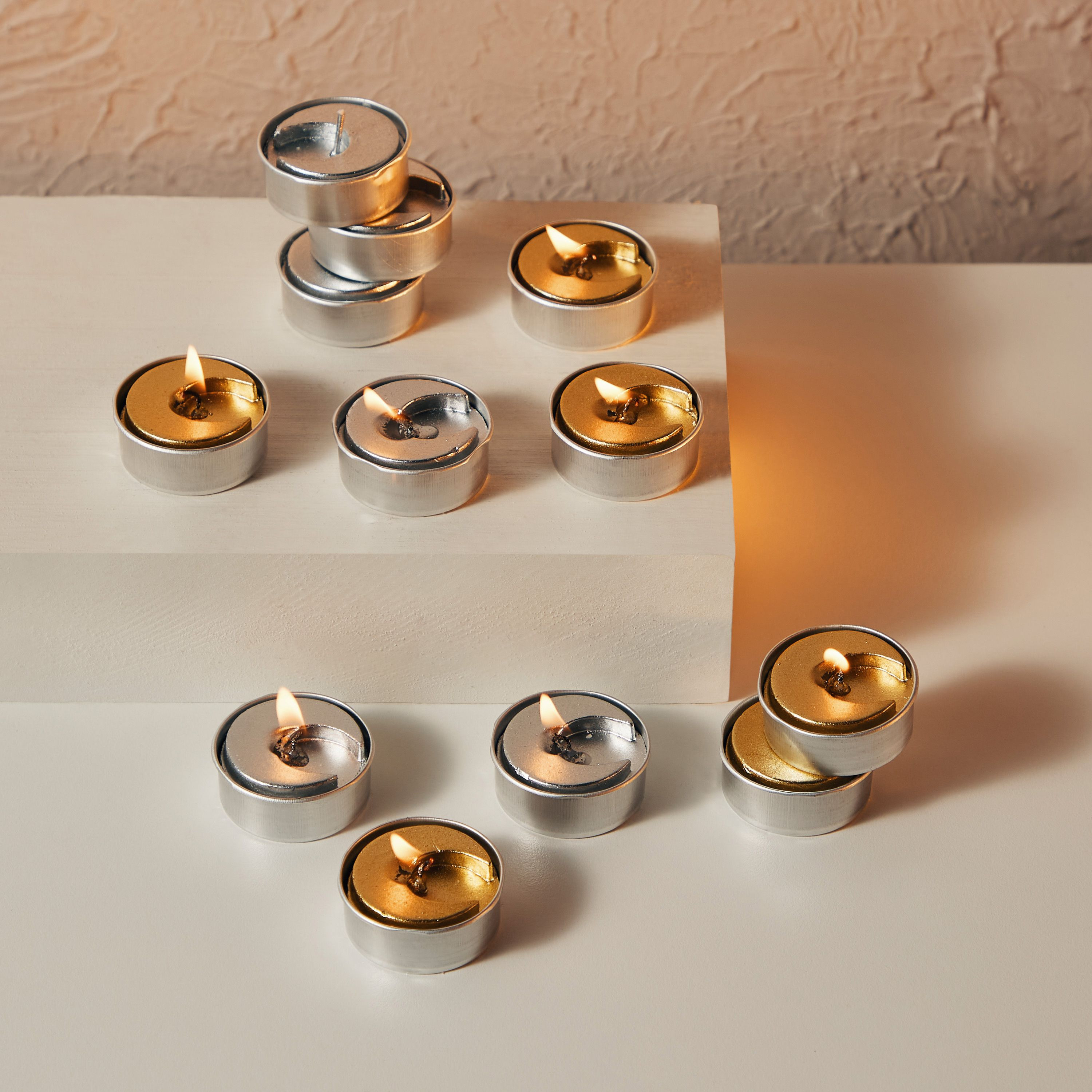 عبوة شموع صغيرة بشكل قمر 6 قطع من إسينشيالز - فضي-household-homefragrance-candles-image-4