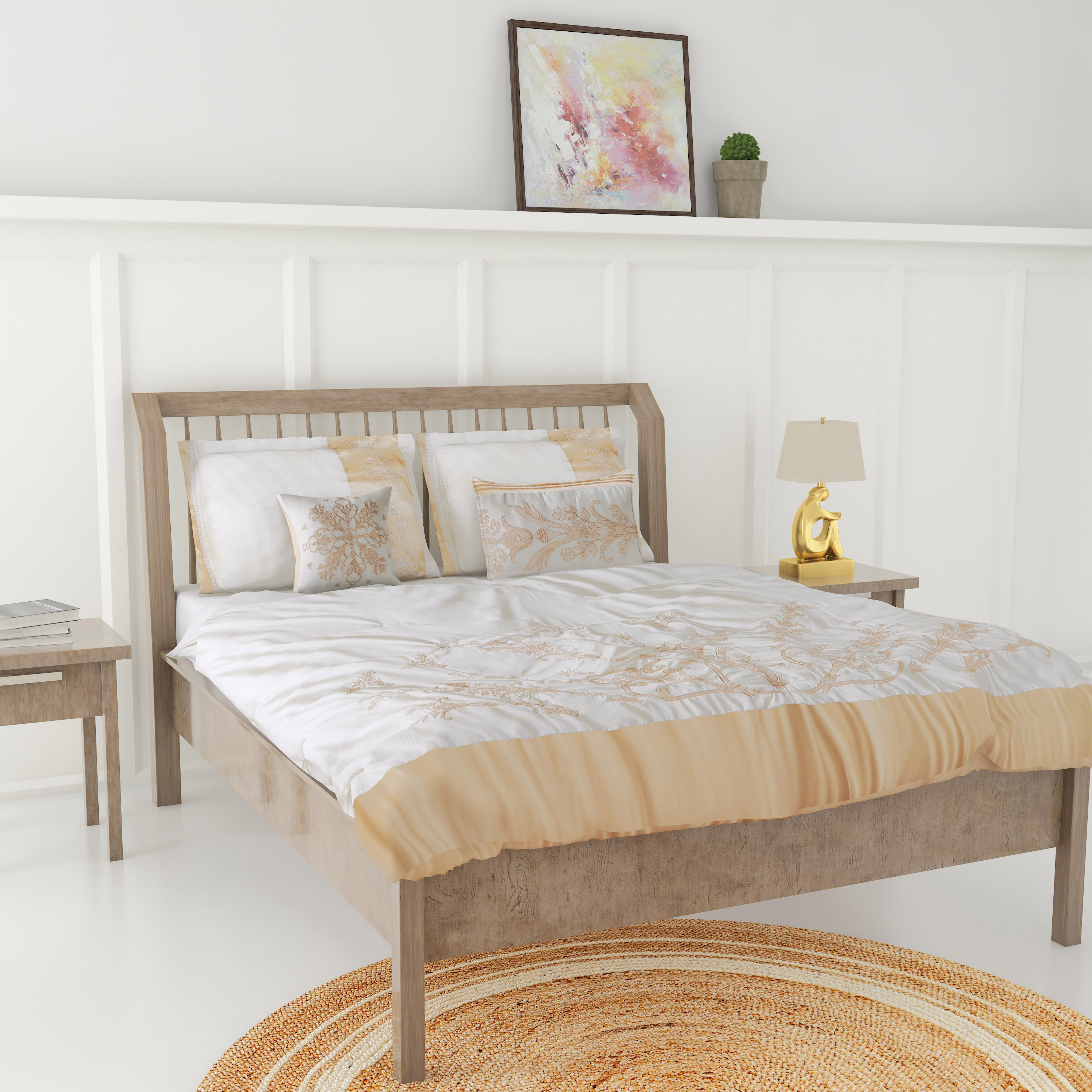 Tree of Life 5-Piece King Embroidered Comforter Set - 240x260 cm-household-bedding-comfortersandbedspreads-comforters-image-2