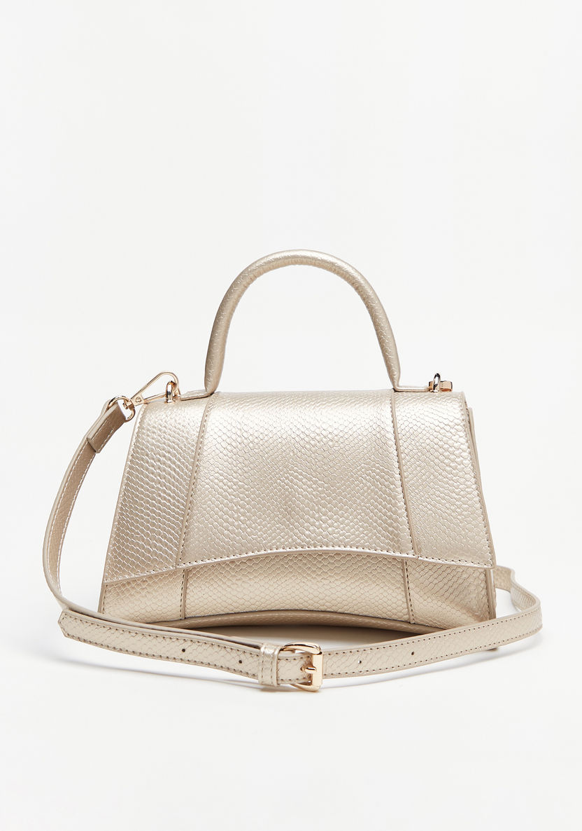 Haadana Textured Satchel Bag with Handle and Detachable Strap-Women%27s Handbags-image-1