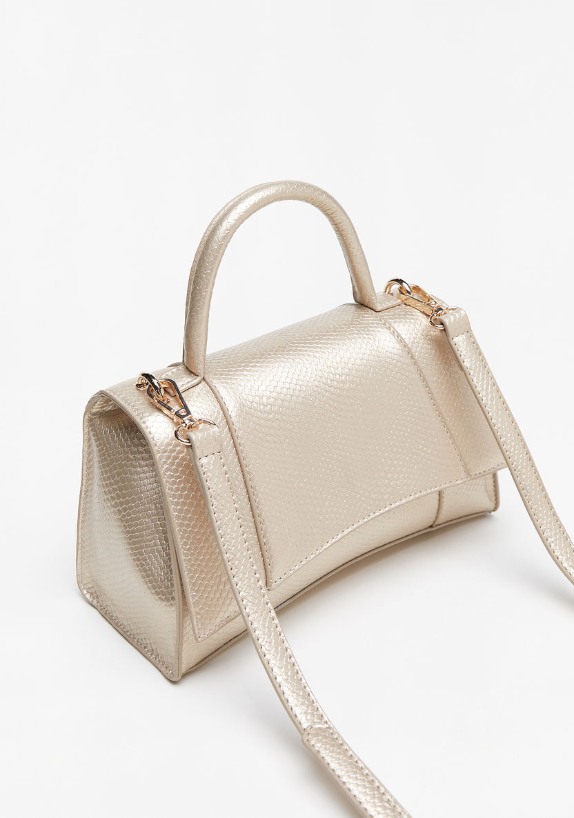 Haadana Textured Satchel Bag with Handle and Detachable Strap-Women%27s Handbags-image-2