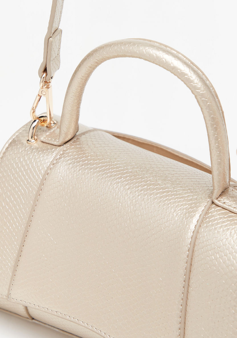 Haadana Textured Satchel Bag with Handle and Detachable Strap-Women%27s Handbags-image-3