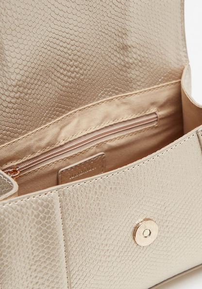 Haadana Textured Satchel Bag with Handle and Detachable Strap