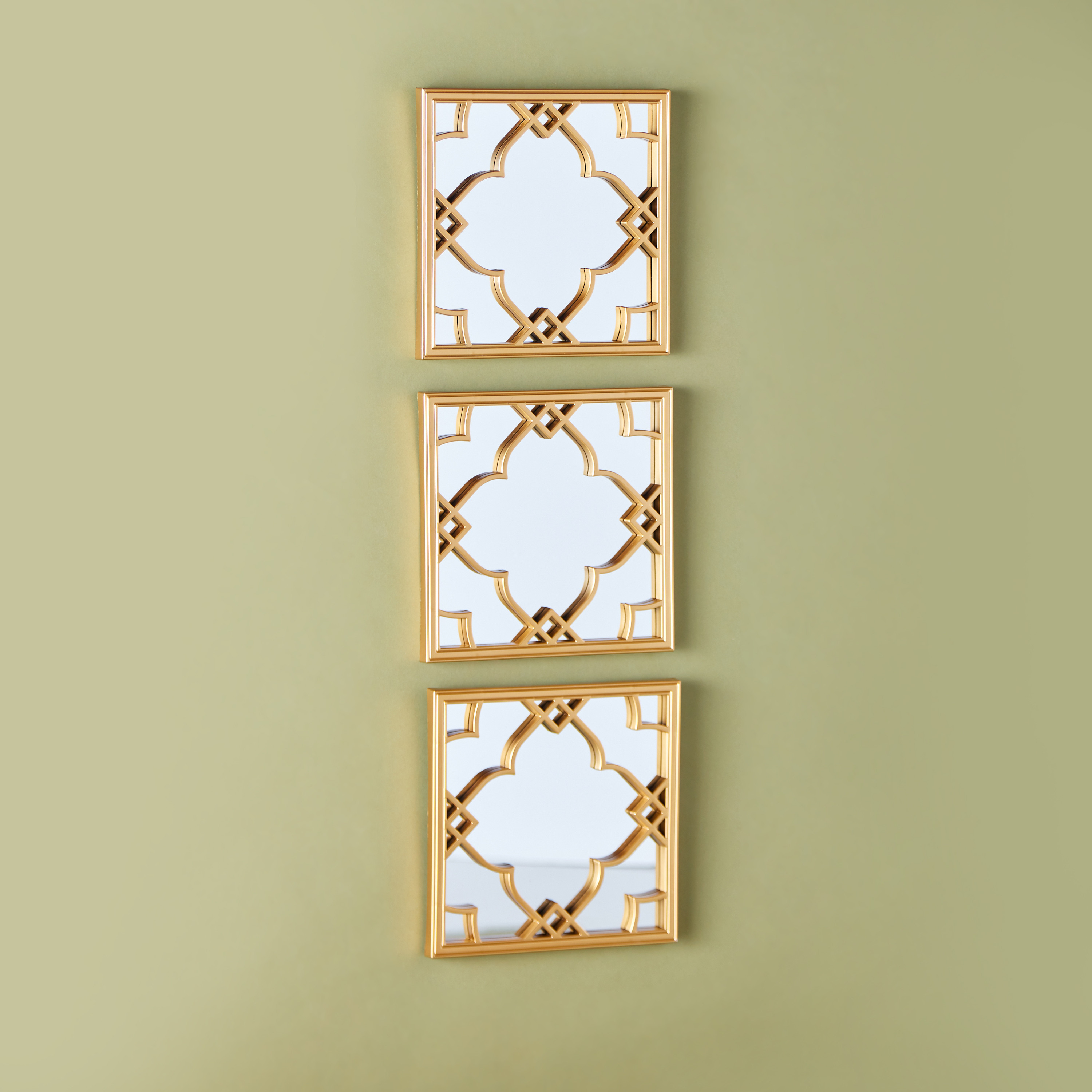 Decorative 3-Piece Wall Mirror Set - 10x10 cms-household-walldecorandmirrors-mirrors-wallmirrors-image-2