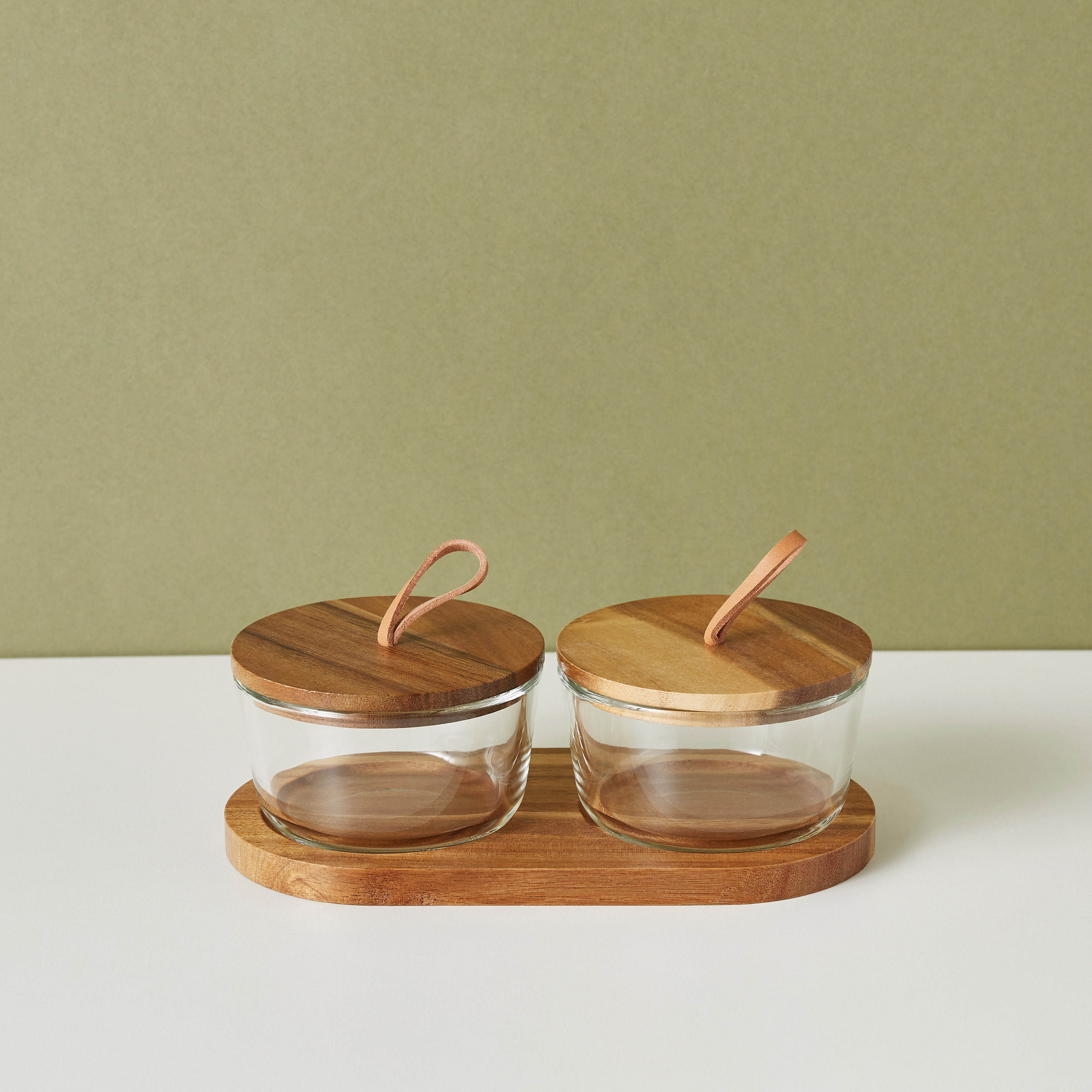 Round 2-Piece Glass Jar Set with Wooden Tray-household-dining-serveware-chipsanddip-image-3