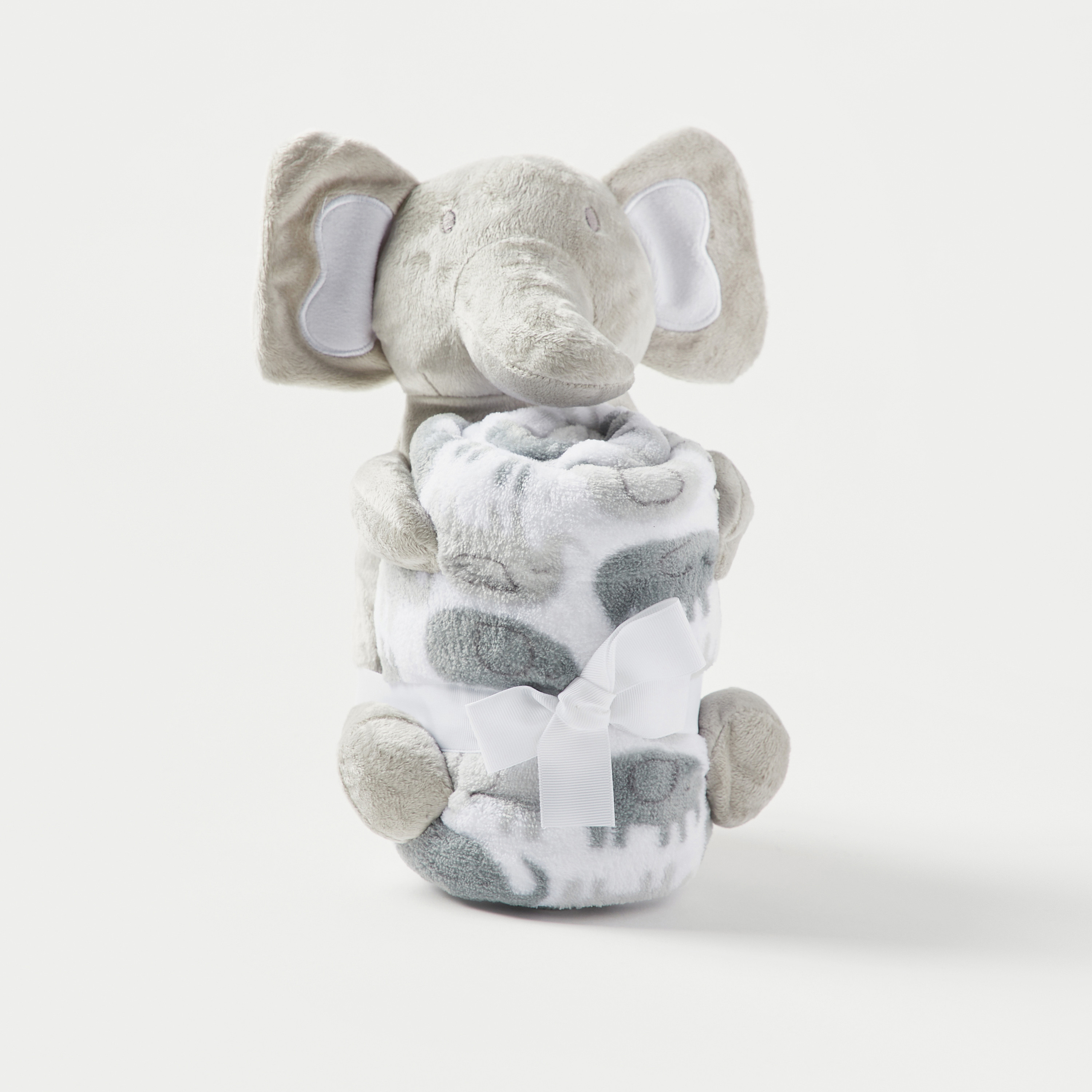 Juniors Elephant Print Towel and Soft Toy - 75x100 cm-baby-nursery-blanketsandswaddles-blanketsandquilts-image-1