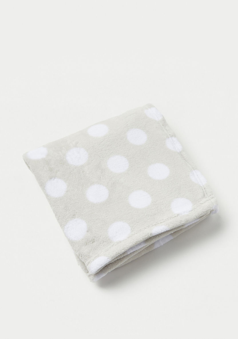 Juniors Polka Print Fleece Blanket with Soft Toy-Baby Bedding-image-1
