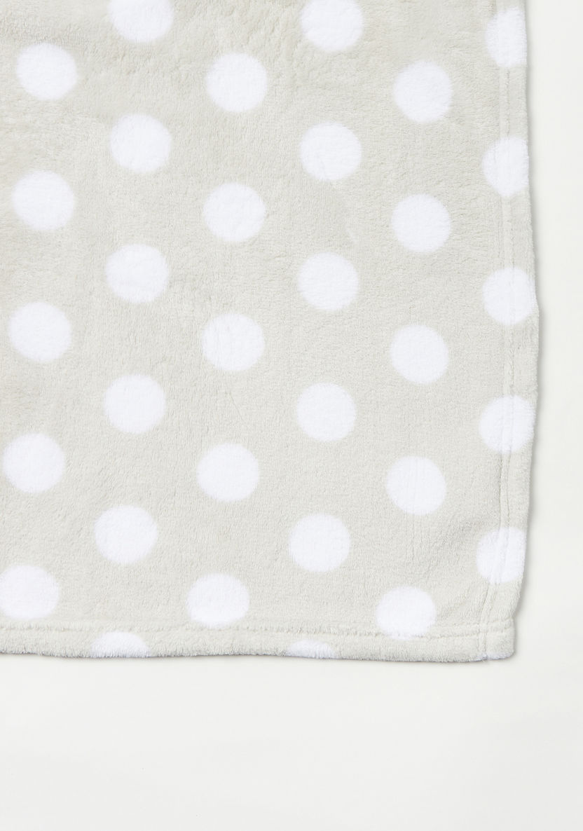 Juniors Polka Print Fleece Blanket with Soft Toy-Baby Bedding-image-2