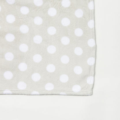 Juniors Polka Print Fleece Blanket with Soft Toy-Baby Bedding-image-2