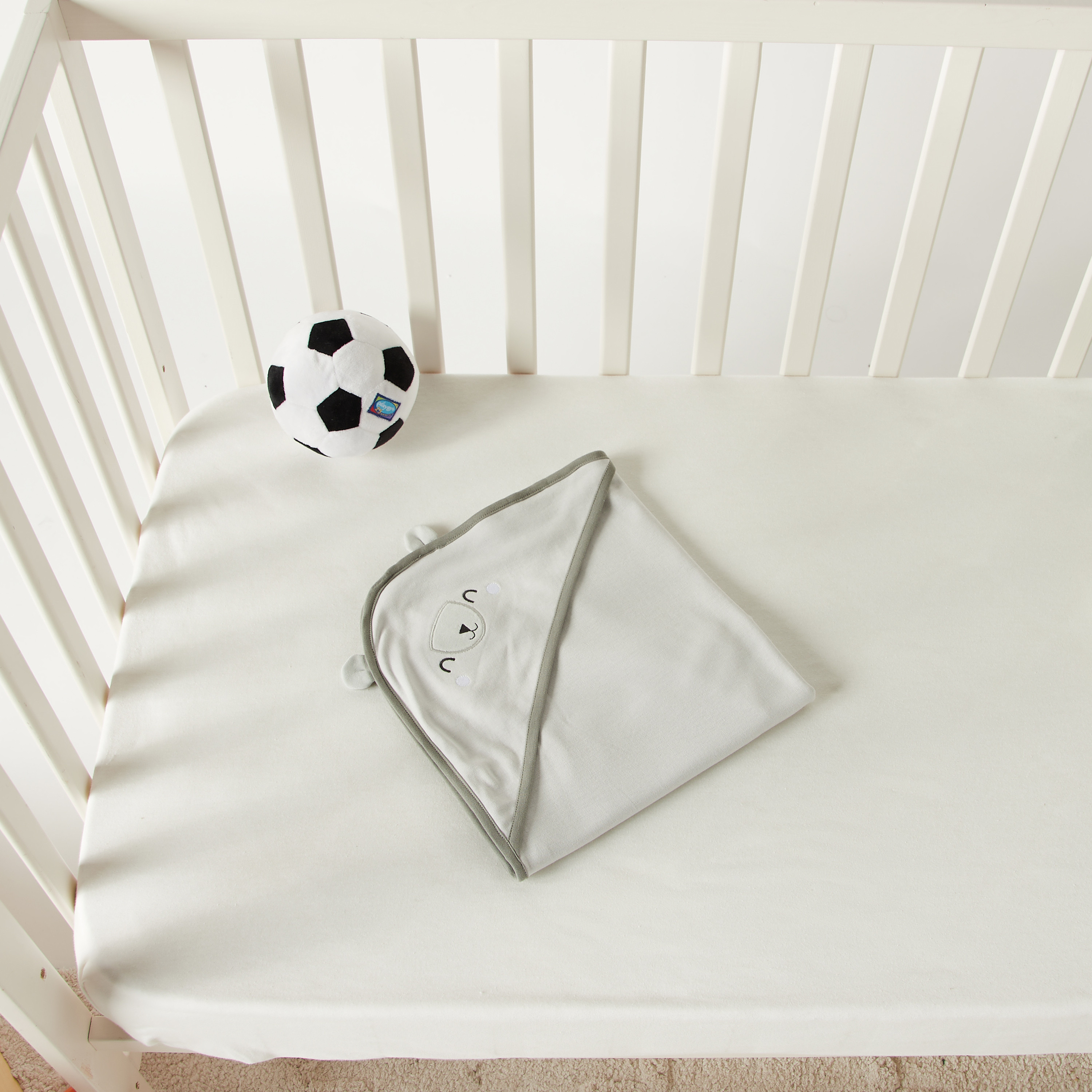 Juniors Embroidered Receiving Blanket with Hood - 80x80 cms-baby-nursery-blanketsandswaddles-receivingblankets-image-4