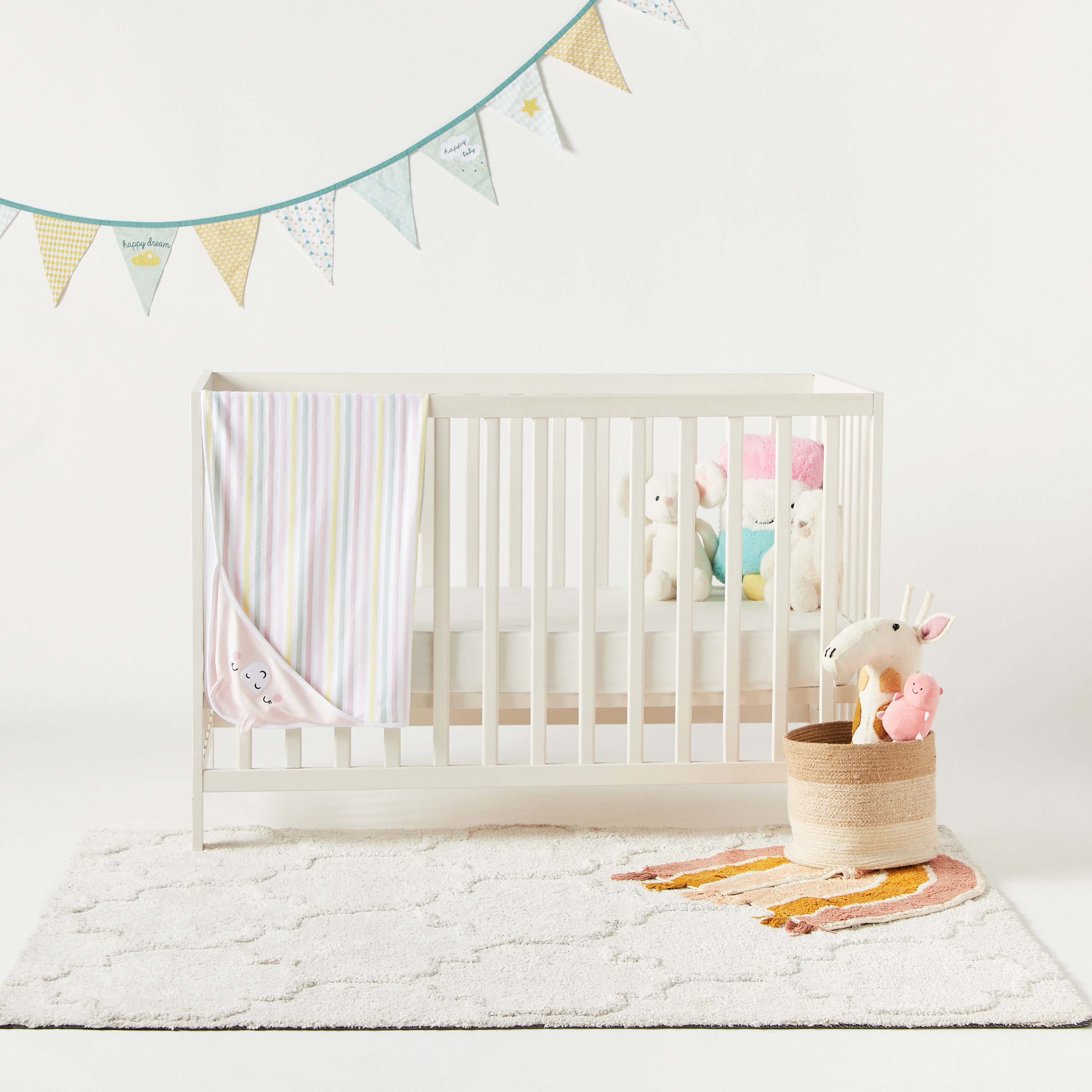 Juniors Striped Receiving Blanket with Hood and Ear Applique - 80x80 cms-baby-nursery-blanketsandswaddles-receivingblankets-image-5