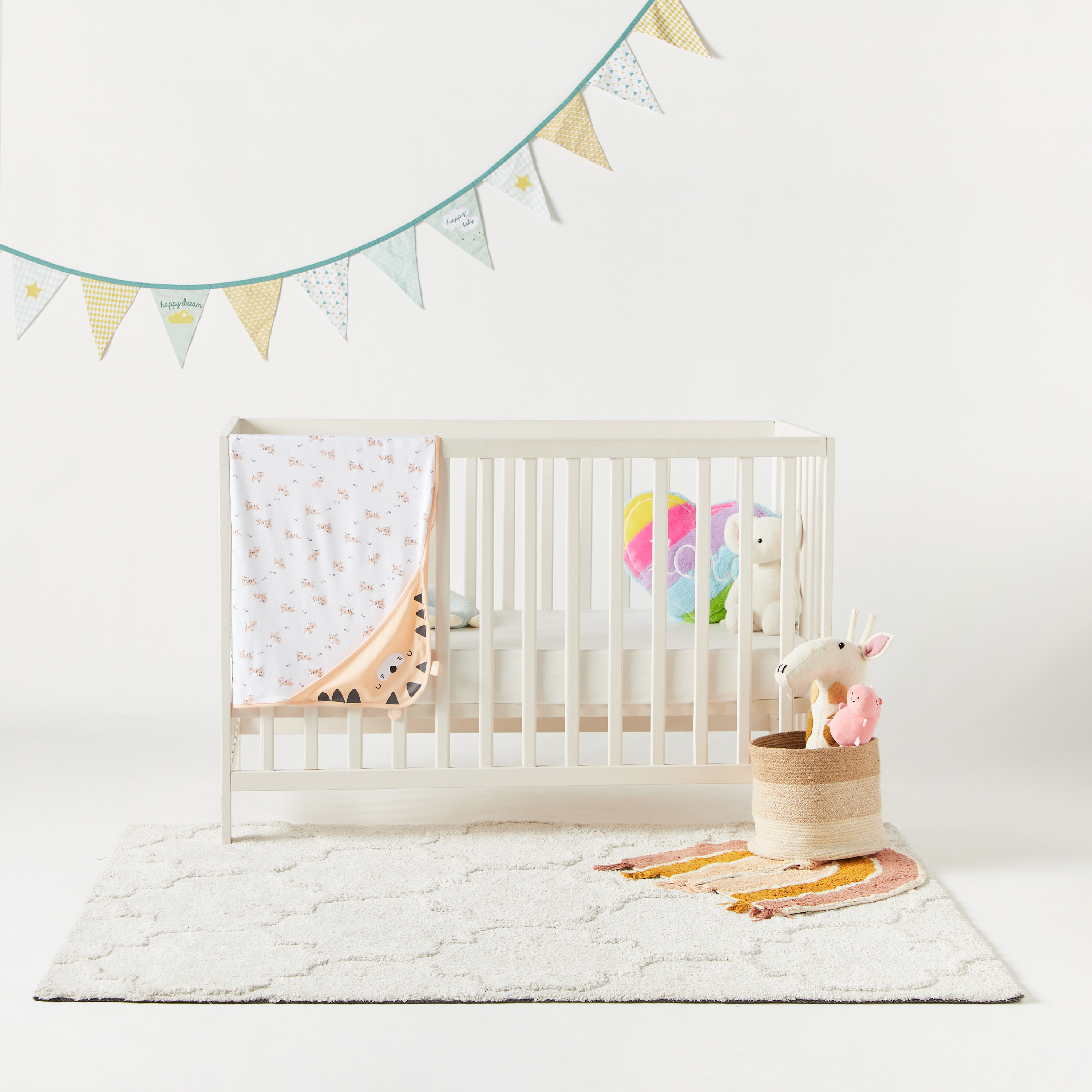 بطّانيّة لحديثي الولادة بقبعة وطبعات نمر من جونيورز - 80x80 سم-baby-nursery-blanketsandswaddles-receivingblankets-image-5