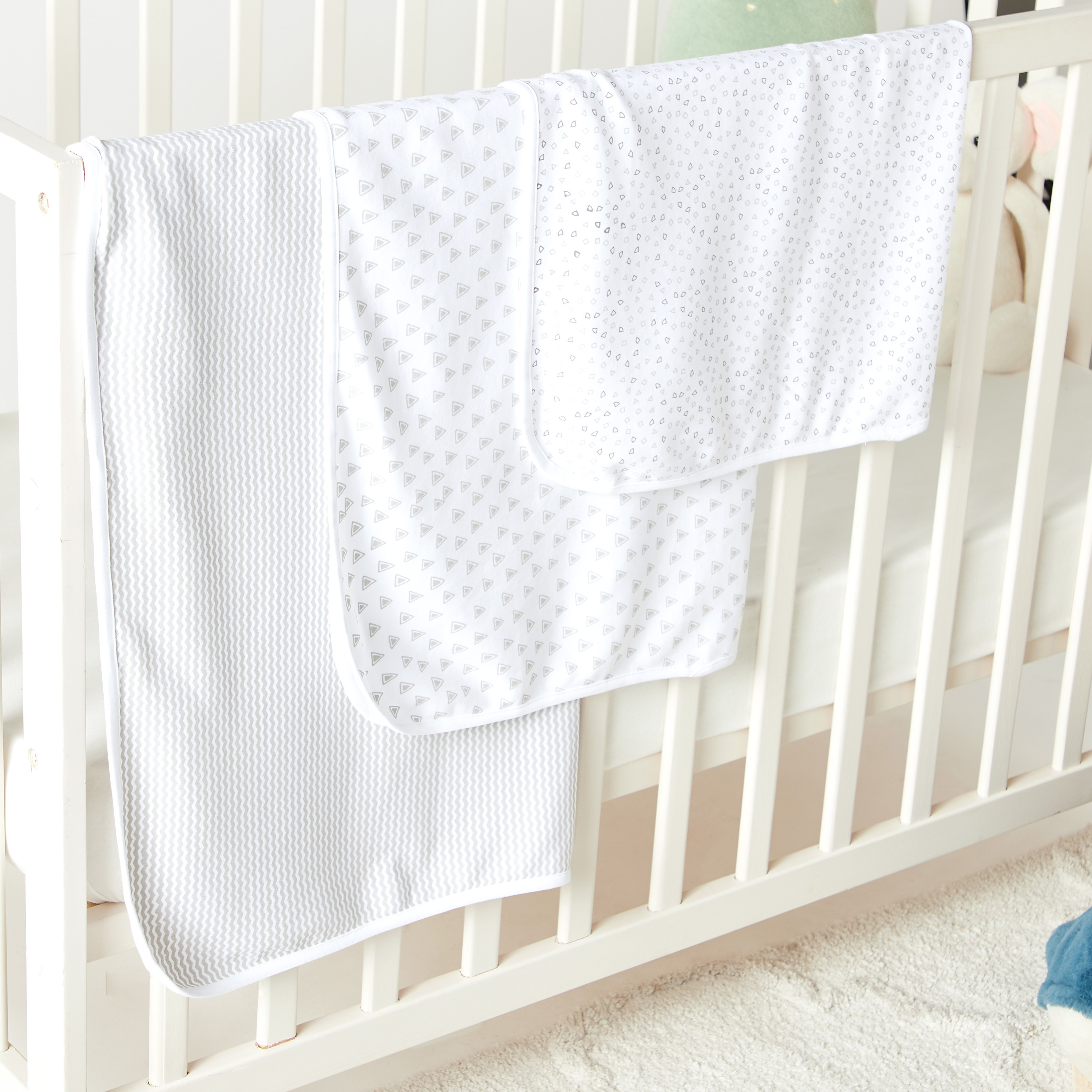 Juniors Printed 3-Piece Receiving Blanket Set - 80x80 cms-baby-nursery-blanketsandswaddles-receivingblankets-image-2