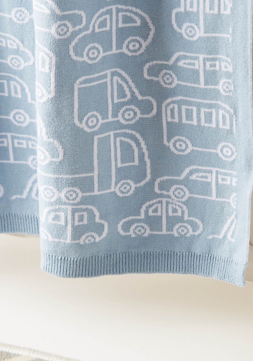 Juniors Car Print Knitted Blanket - 90x70 cms-Blankets and Throws-image-2