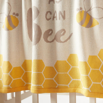 Juniors Bee Knitted Blanket - 90x70 cms-Blankets and Throws-image-2