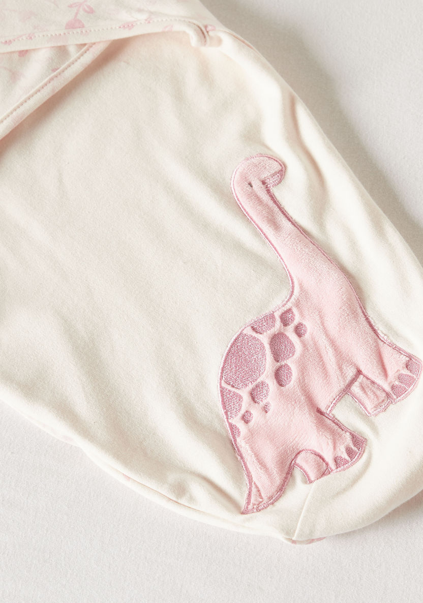 Juniors Dinosaur Applique Swaddle Wrap with Hook and Loop Closure-Swaddles and Sleeping Bags-image-2