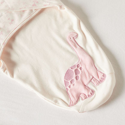 Juniors Dinosaur Applique Swaddle Wrap with Hook and Loop Closure-Swaddles and Sleeping Bags-image-2