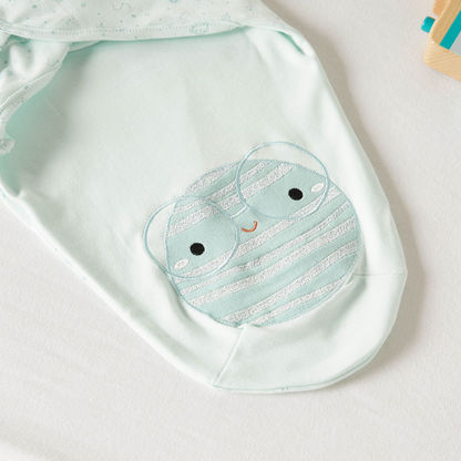 Juniors Space Print Applique Detail Swaddle Wrap with Hook and Loop Closure-Swaddles and Sleeping Bags-image-2