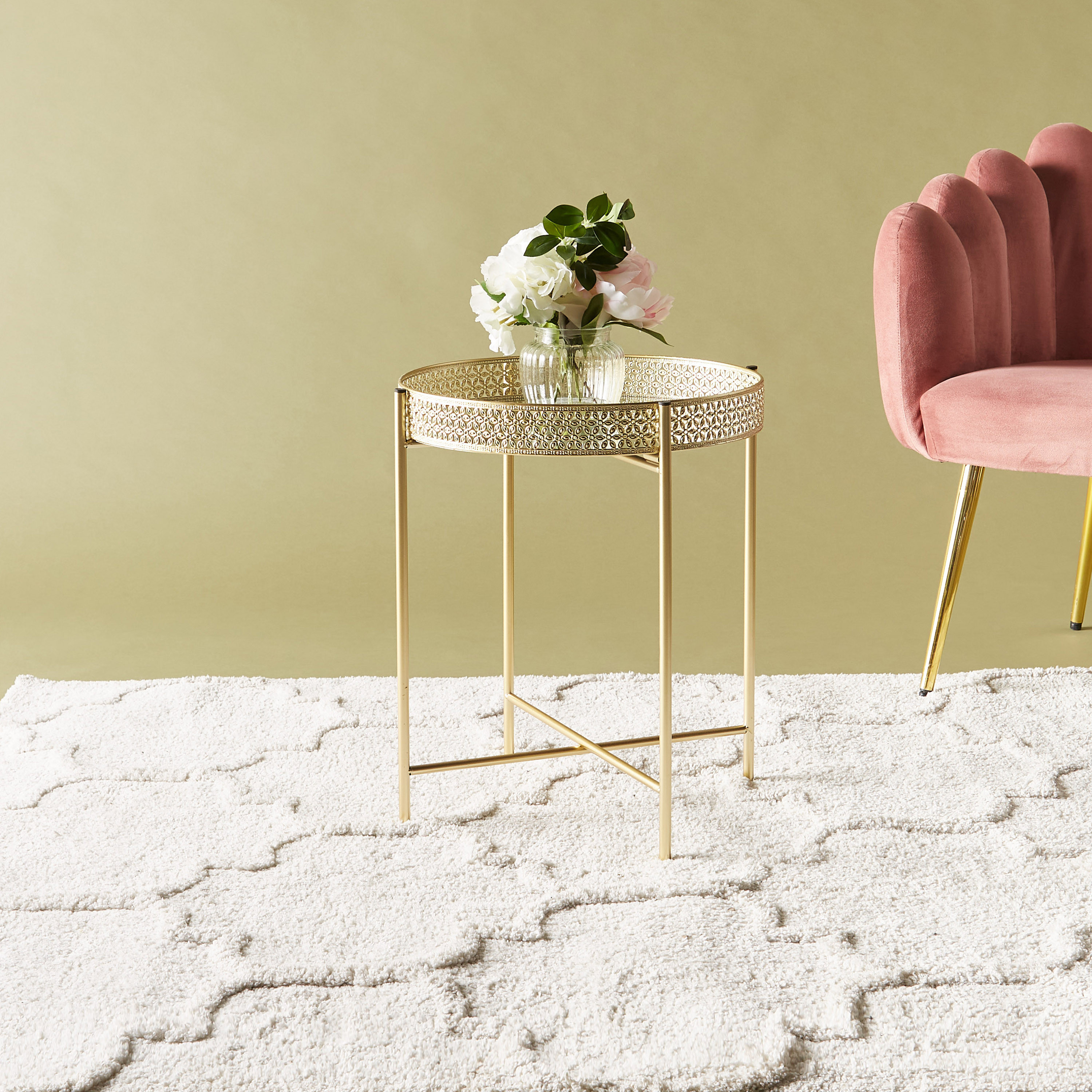 Cutwork Detail Mirror Top Side Table-furniture-livingroom-sideandendtables-image-1