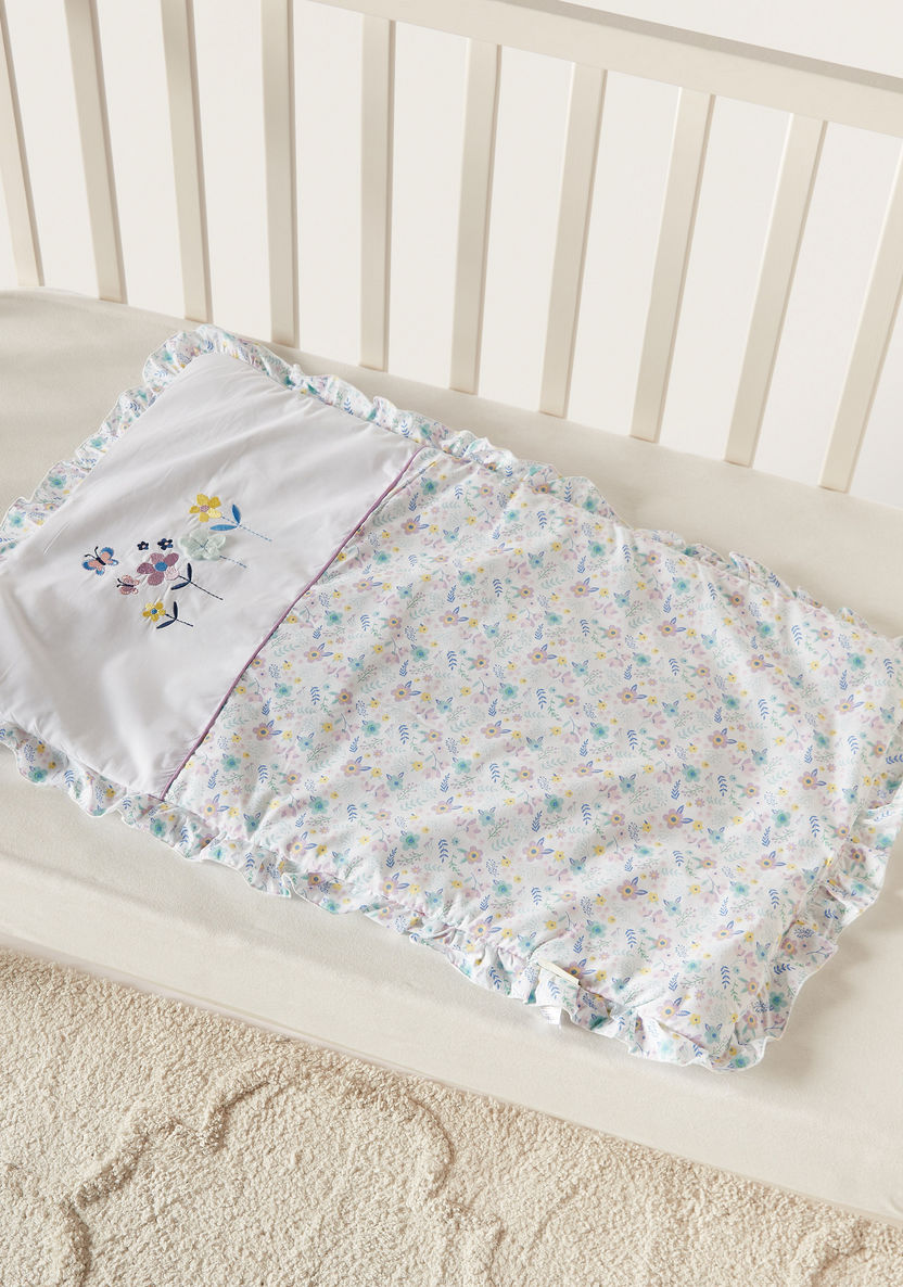 Juniors Floral Embroidered Quilt - 45x75 cm-Baby Bedding-image-1