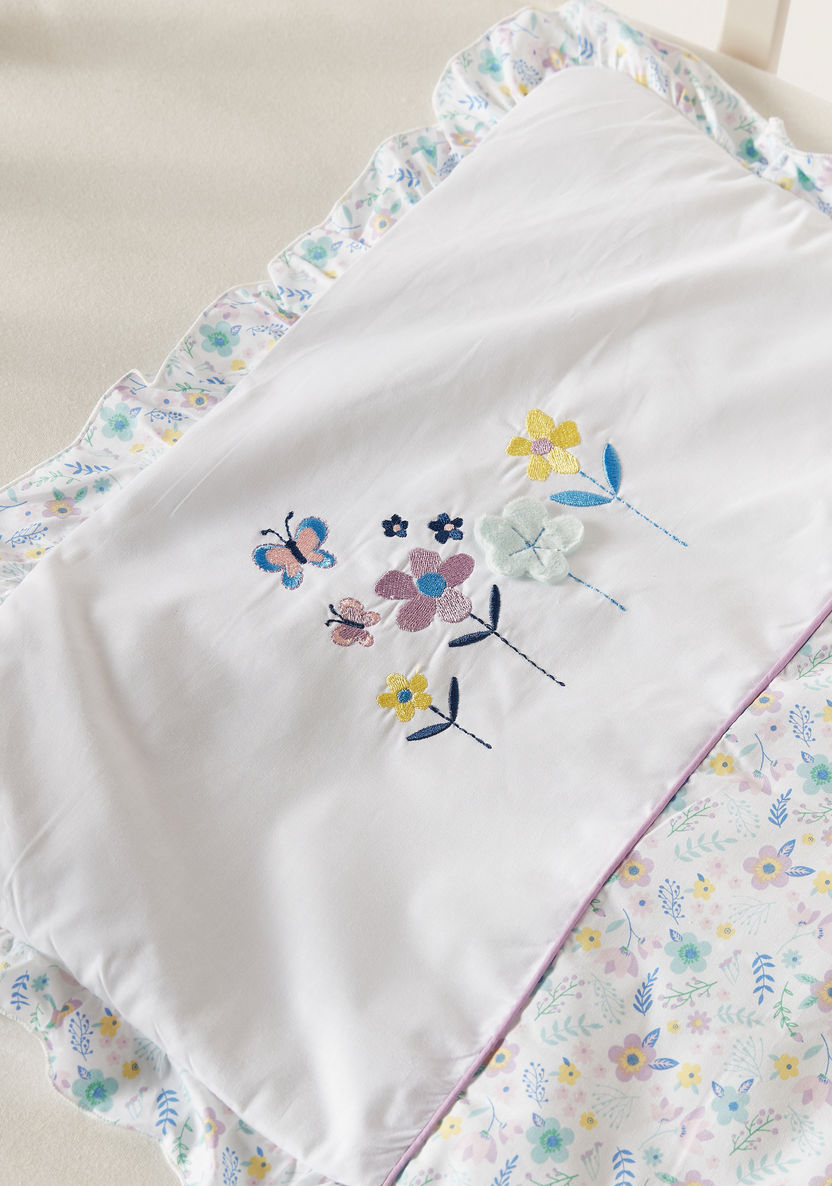 Juniors Floral Embroidered Quilt - 45x75 cm-Baby Bedding-image-2