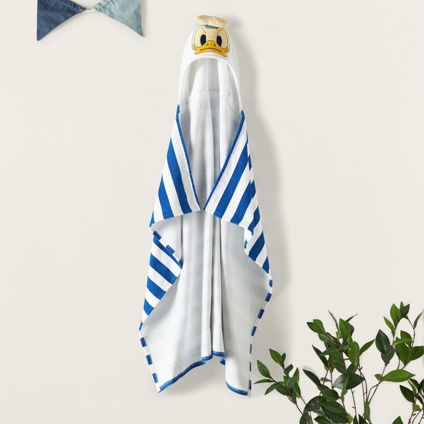 Disney Striped Donald Duck Hooded Towel - 60x120 cm-Towels and Flannels-image-0