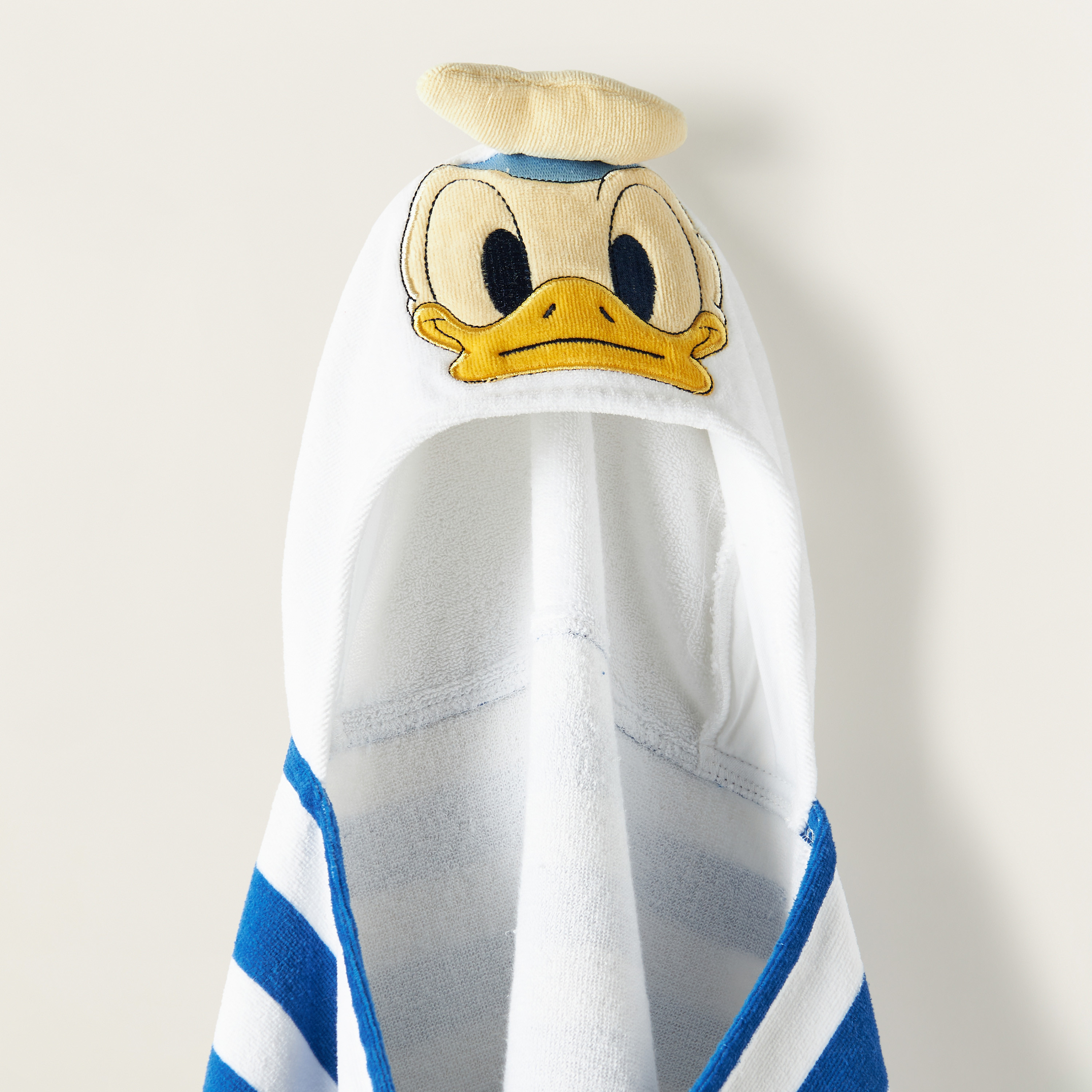 Disney Striped Donald Duck Hooded Towel - 60x120 cm-baby-bathandcare-towels-image-2