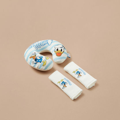 Disney Donald Duck Print 3-Piece Neck Pillow and Seat Belt Cover Set-Baby Bedding-image-0