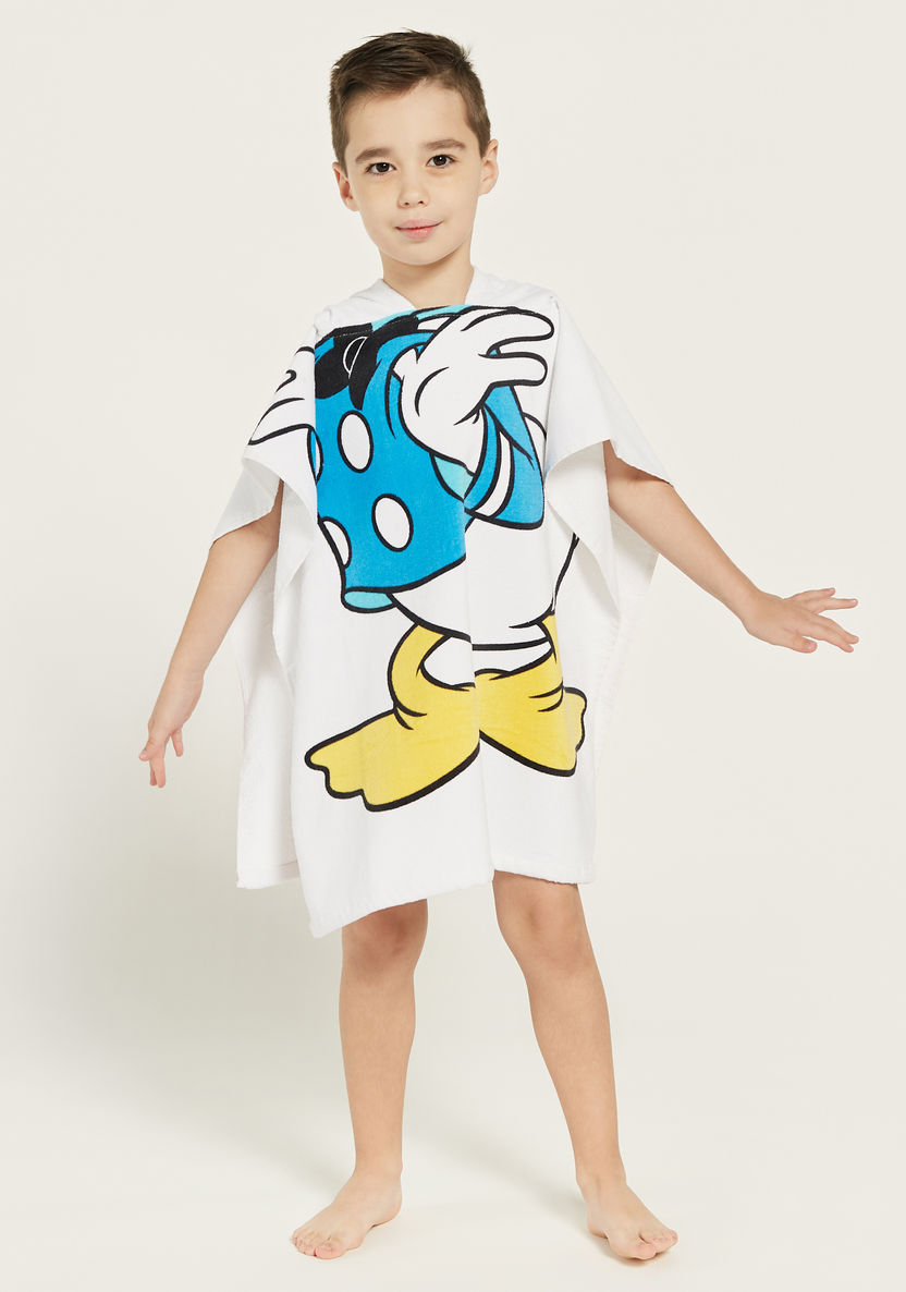 Disney Donald Duck Print Hooded Poncho-Towels and Flannels-image-0