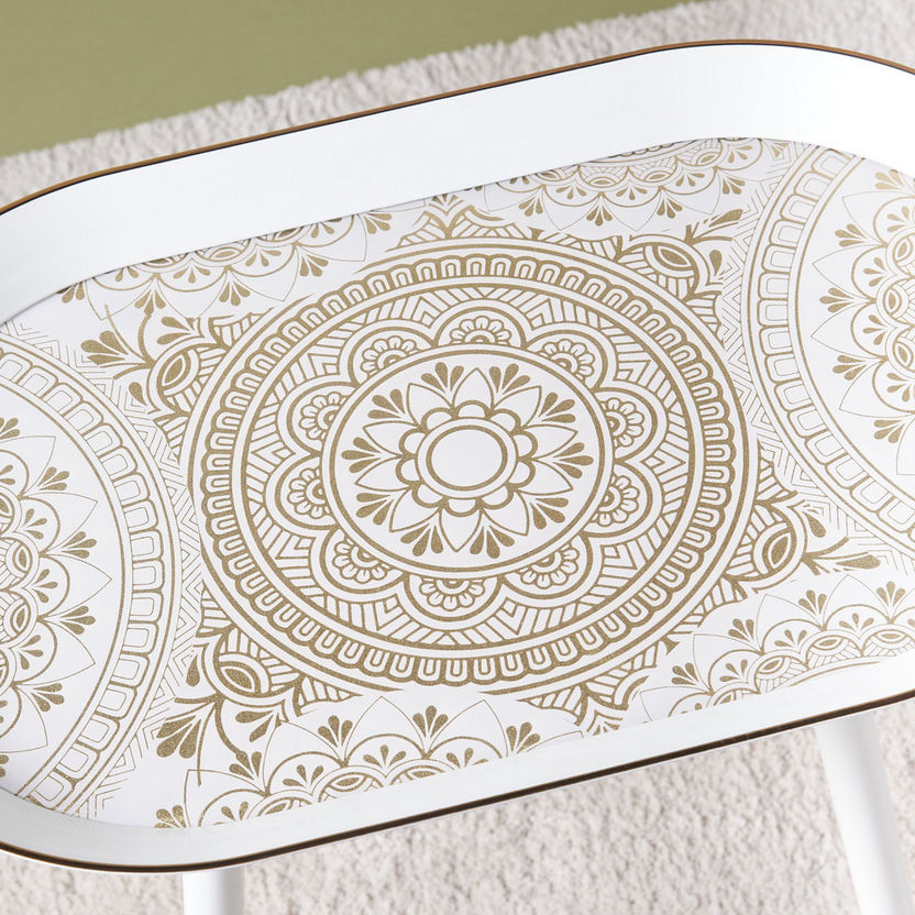 Printed Console Table Buy Glitter Print Oval Console Table - 115x37x79 cms Online ...