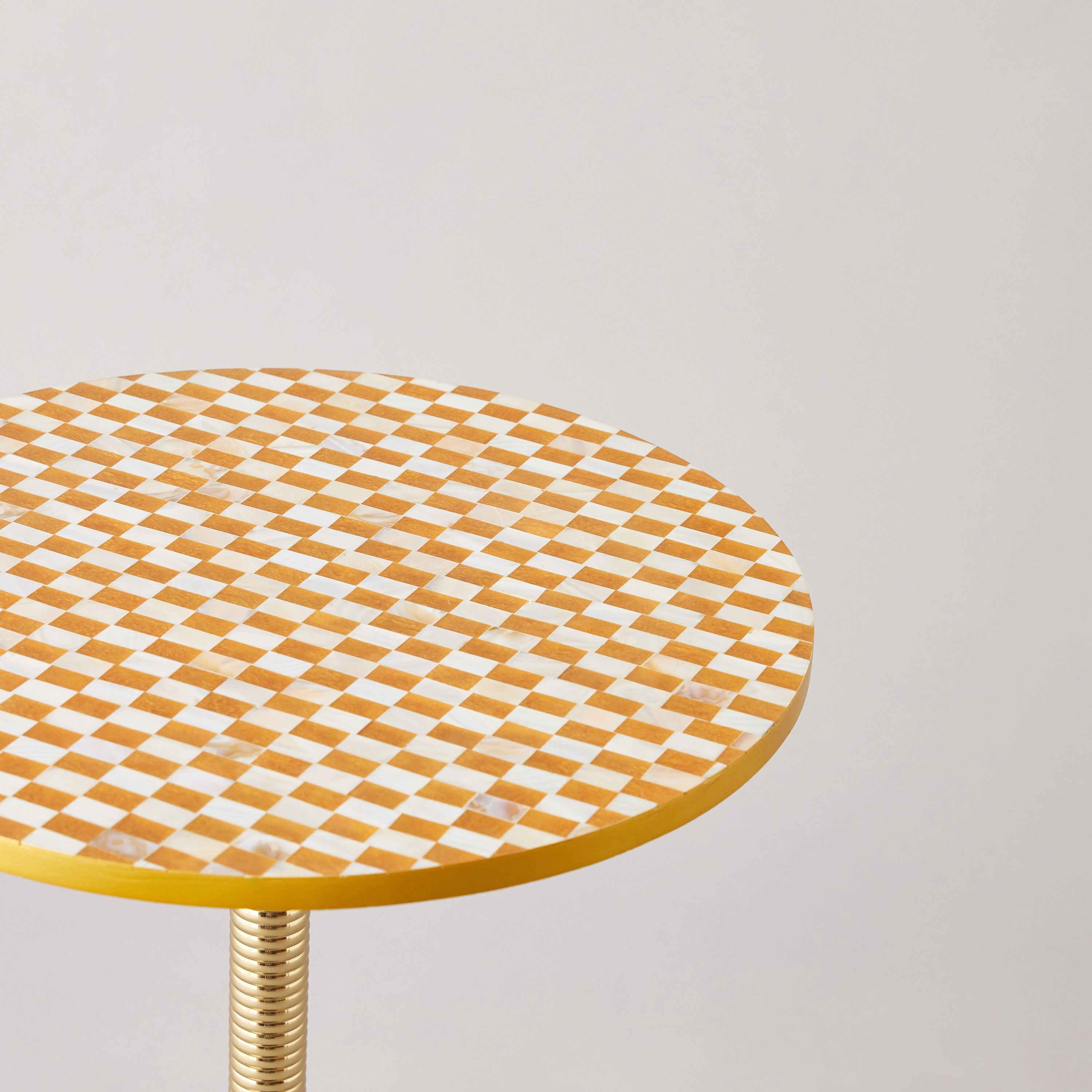 Checked Marble Top Accent Table - 17x17x80 cms-furniture-livingroom-sideandendtables-image-3