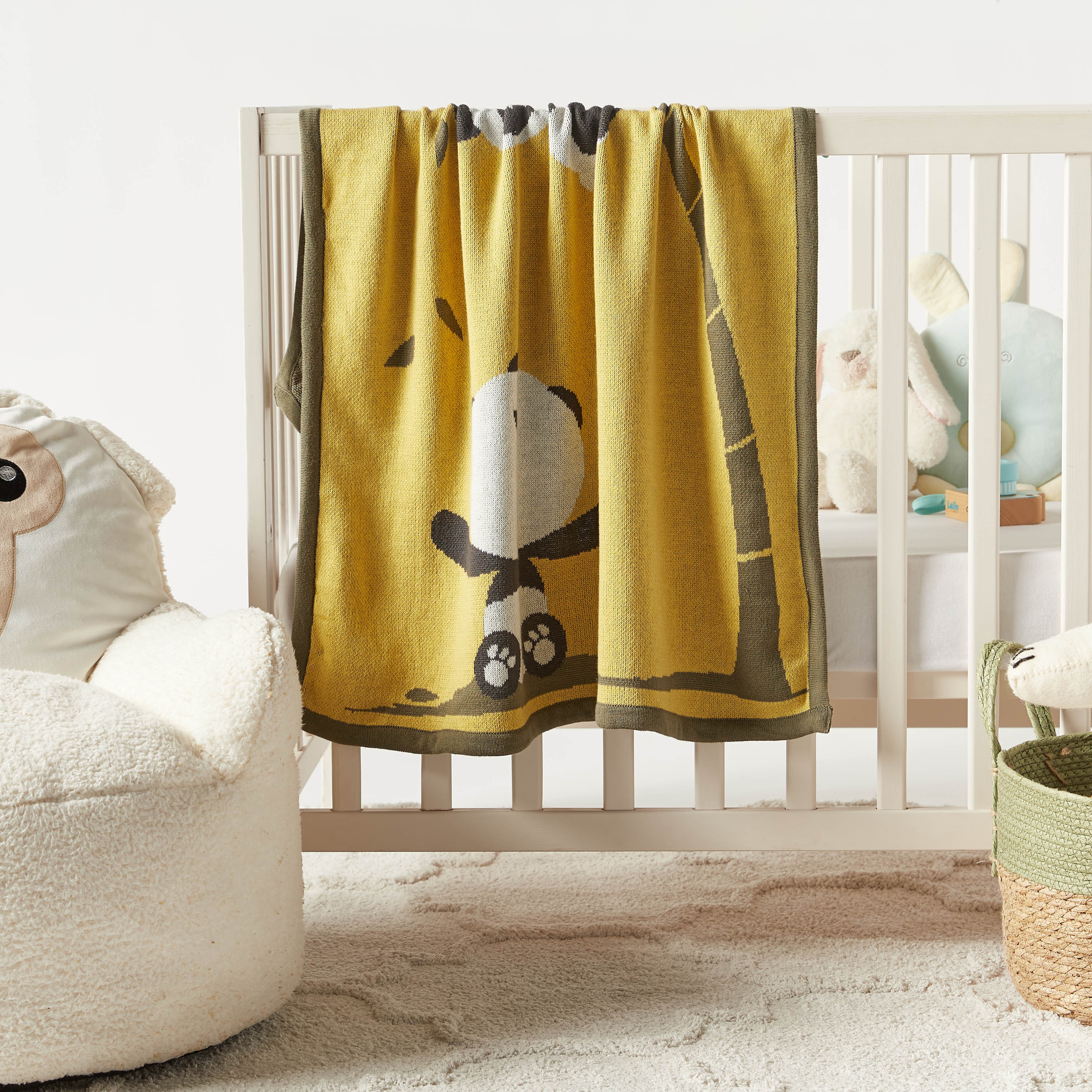 Juniors Panda Textured Blanket - 70x90 cms-baby-nursery-blanketsandswaddles-blanketsandquilts-image-1