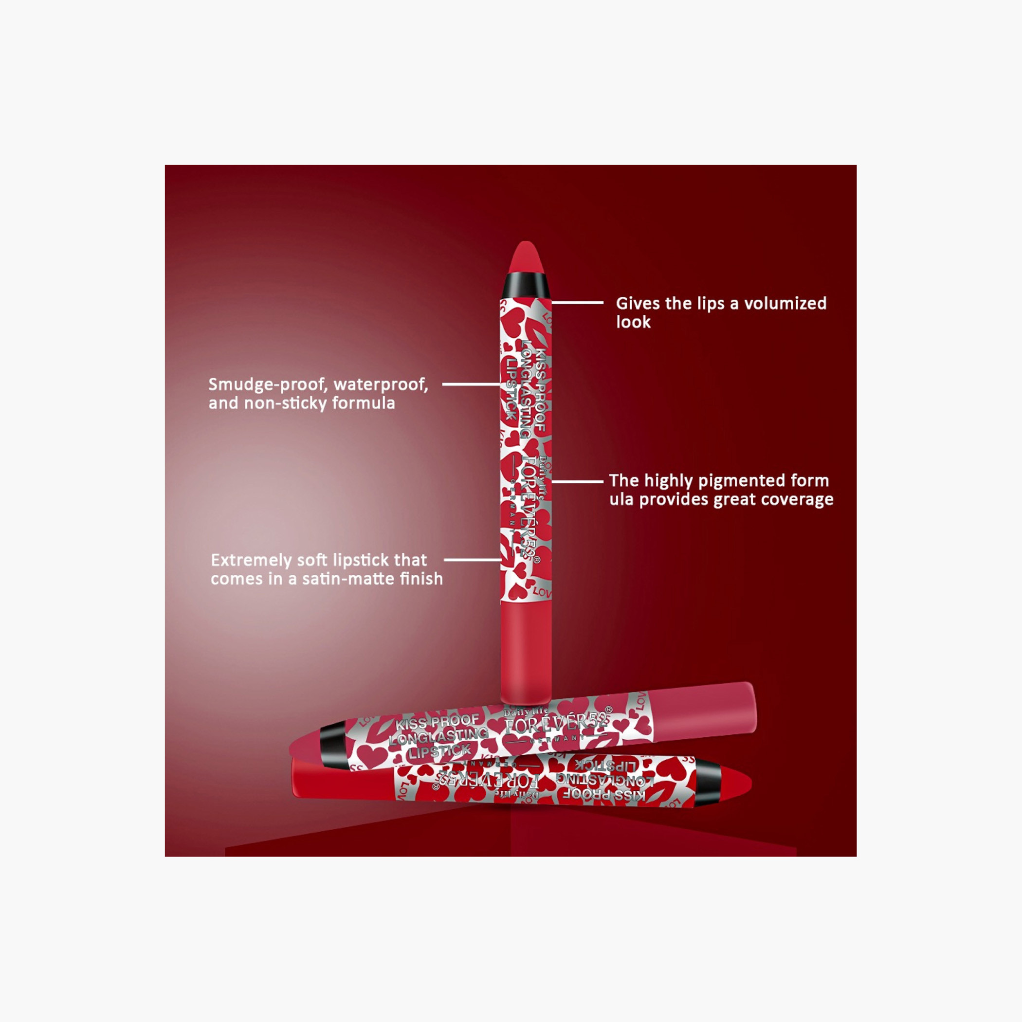 Daily life FOREVER52 Kiss Proof Long Lasting Lipstick-beautyandpersonalcare-makeup-lips-lipsticks-image-2