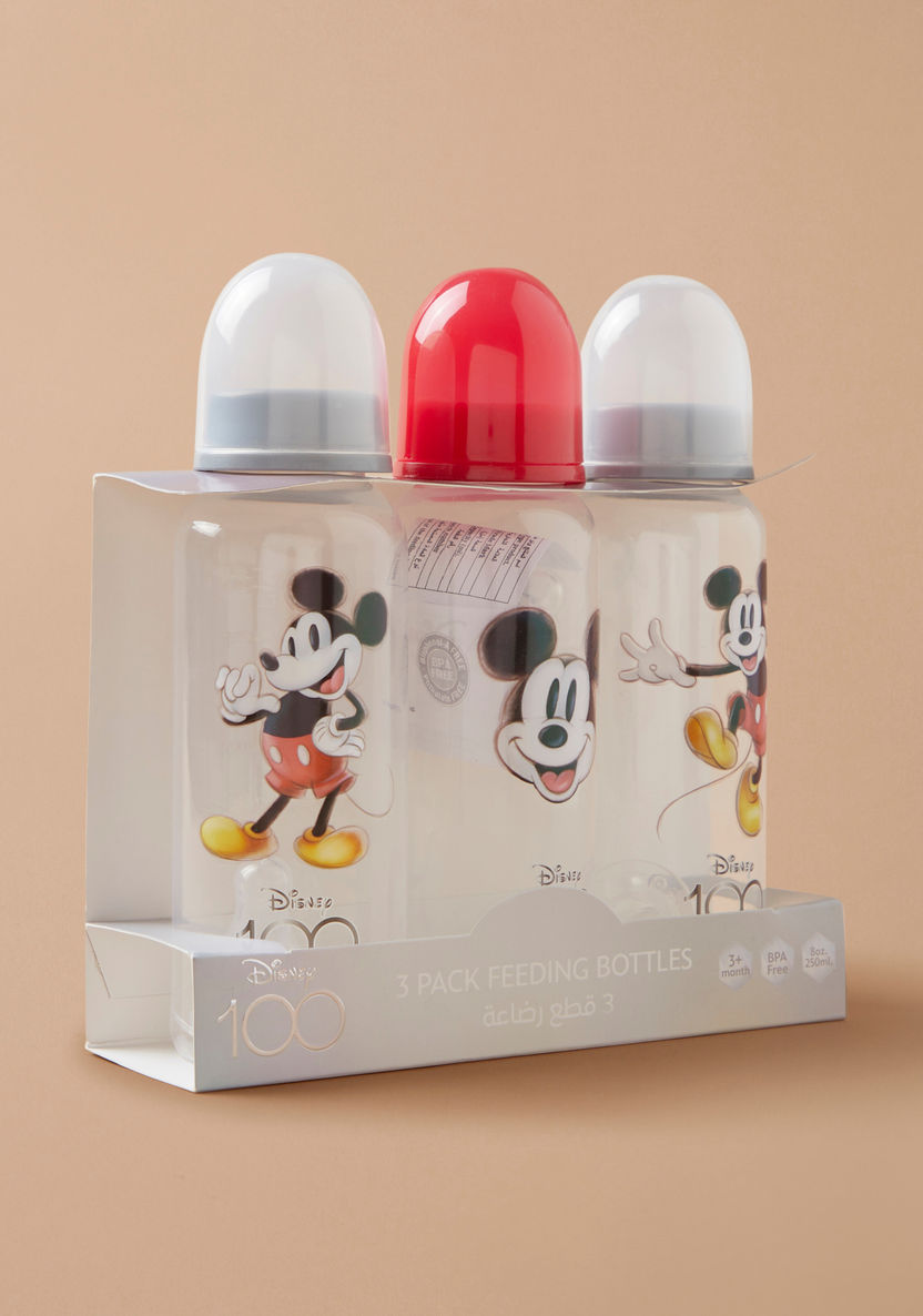 Disney Mickey Mouse Print 3-Piece Feeding Bottle Set - 250 ml-Bottles and Teats-image-6