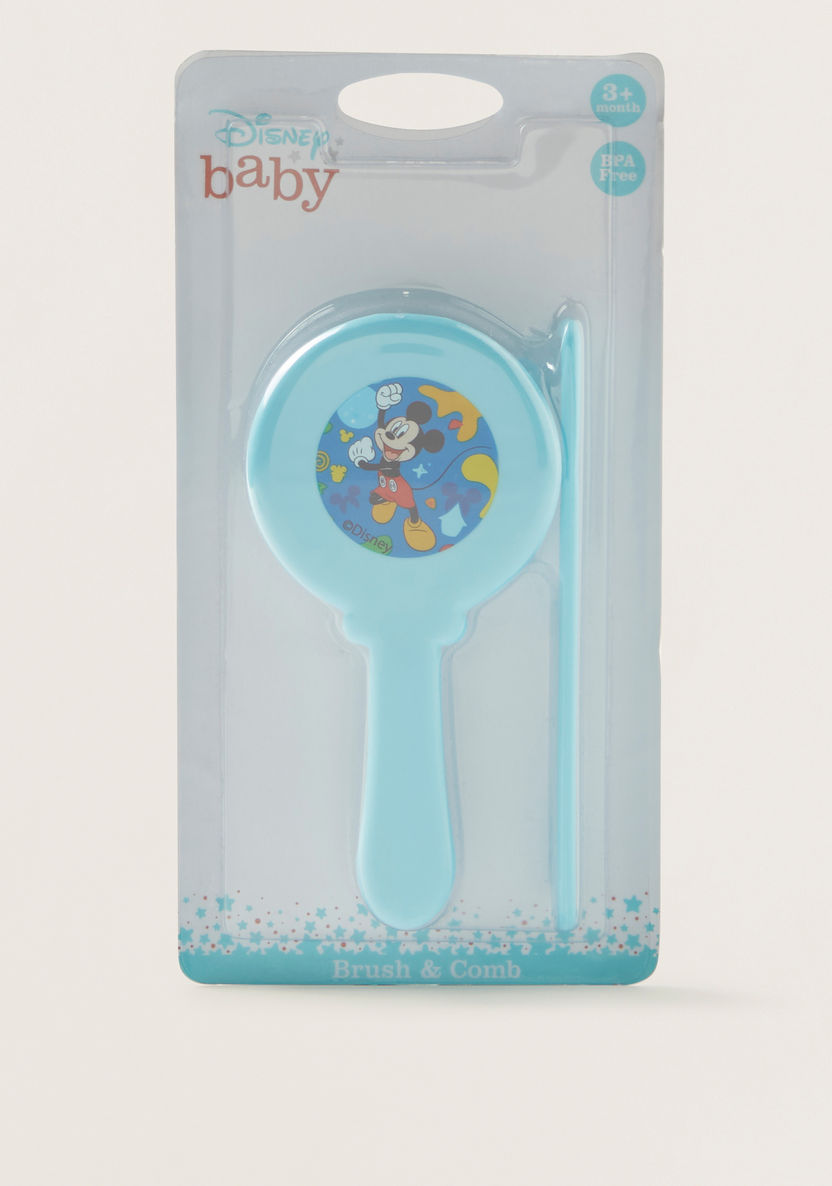 Disney Mickey Mouse Print Comb and Brush Set-Grooming-image-0