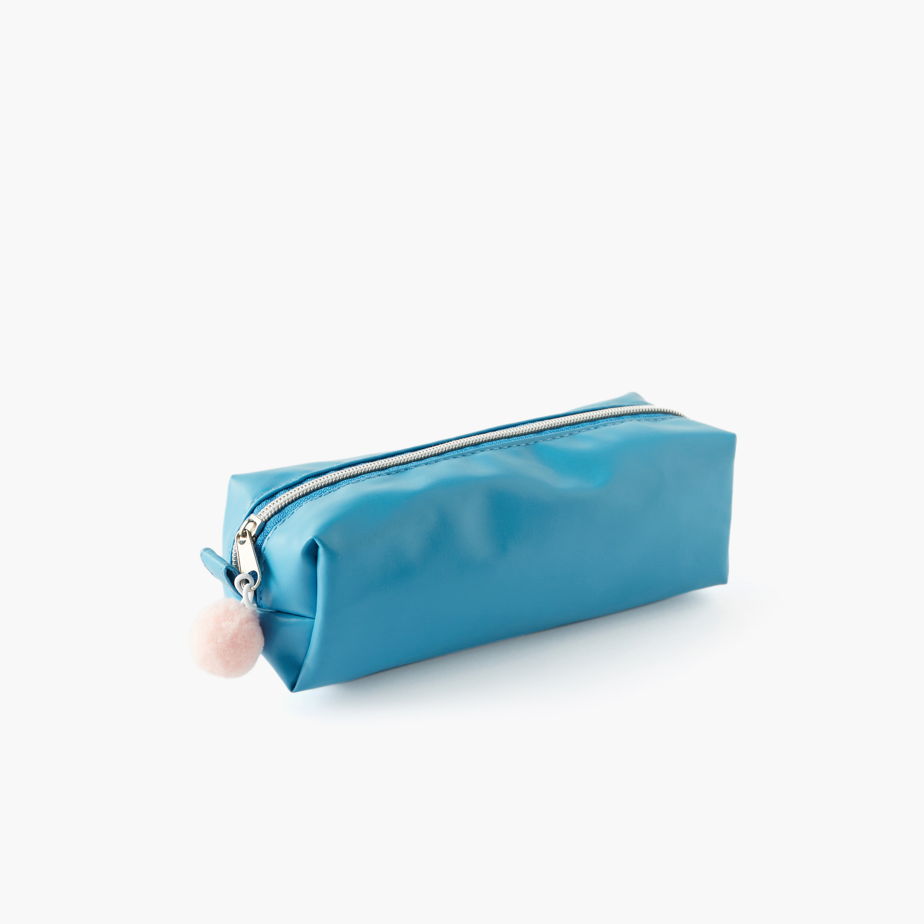 شنطة صغيرة سادة مع كرات بوم بوم-school-stationery-pencilcases-image-2