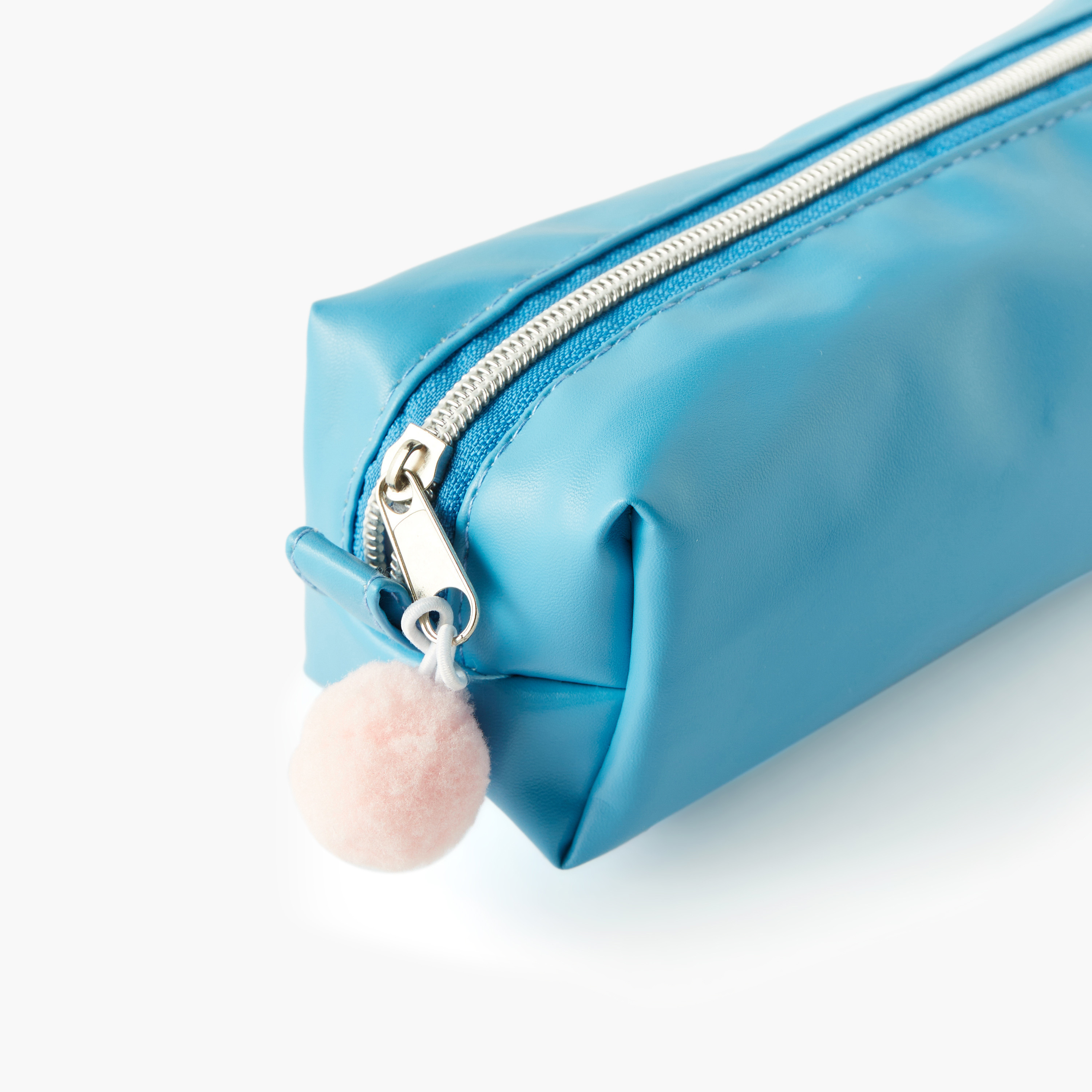 شنطة صغيرة سادة مع كرات بوم بوم-school-stationery-pencilcases-image-3