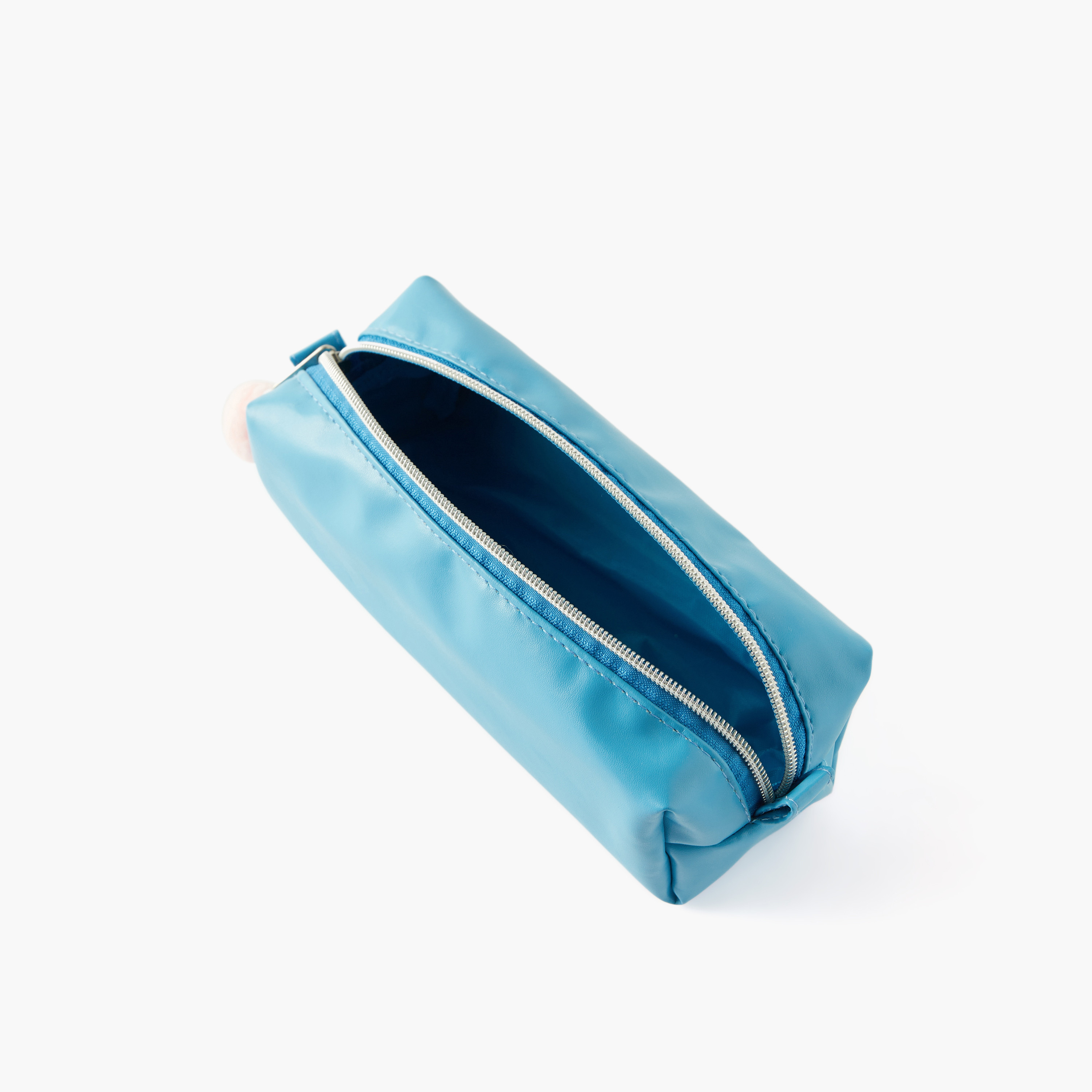 شنطة صغيرة سادة مع كرات بوم بوم-school-stationery-pencilcases-image-4