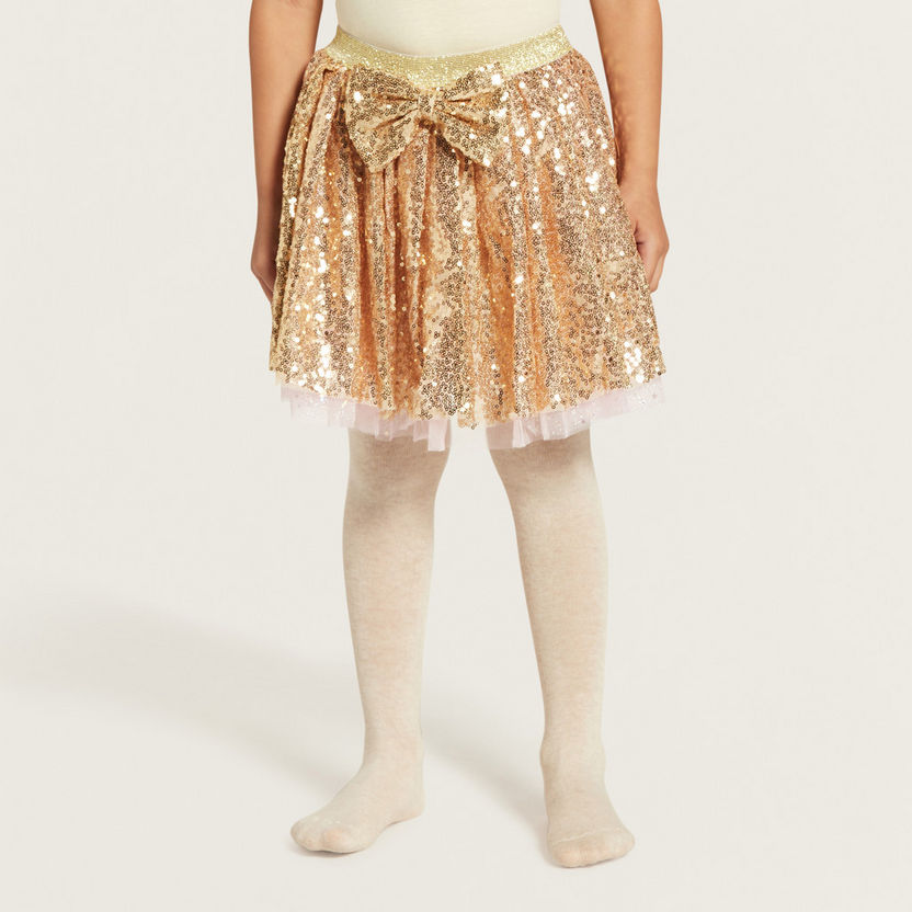 Charmz Embellished Tutu Skirt with Bow Accent-Role Play-image-0