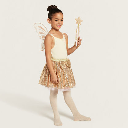 Charmz Embellished Tutu Skirt with Bow Accent-Role Play-image-1