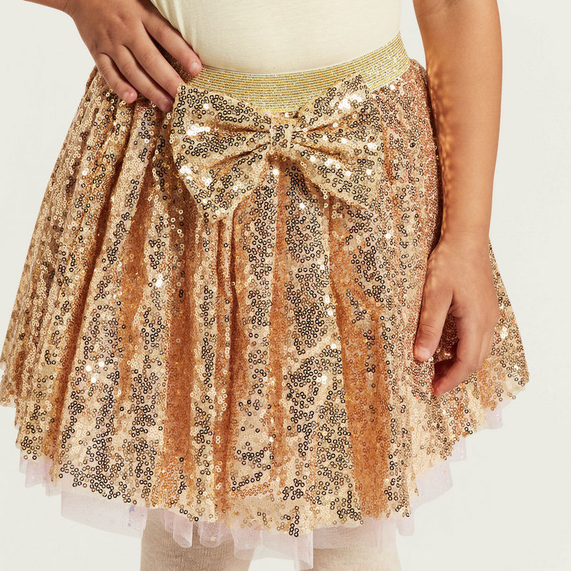 Charmz Embellished Tutu Skirt with Bow Accent-Role Play-image-2