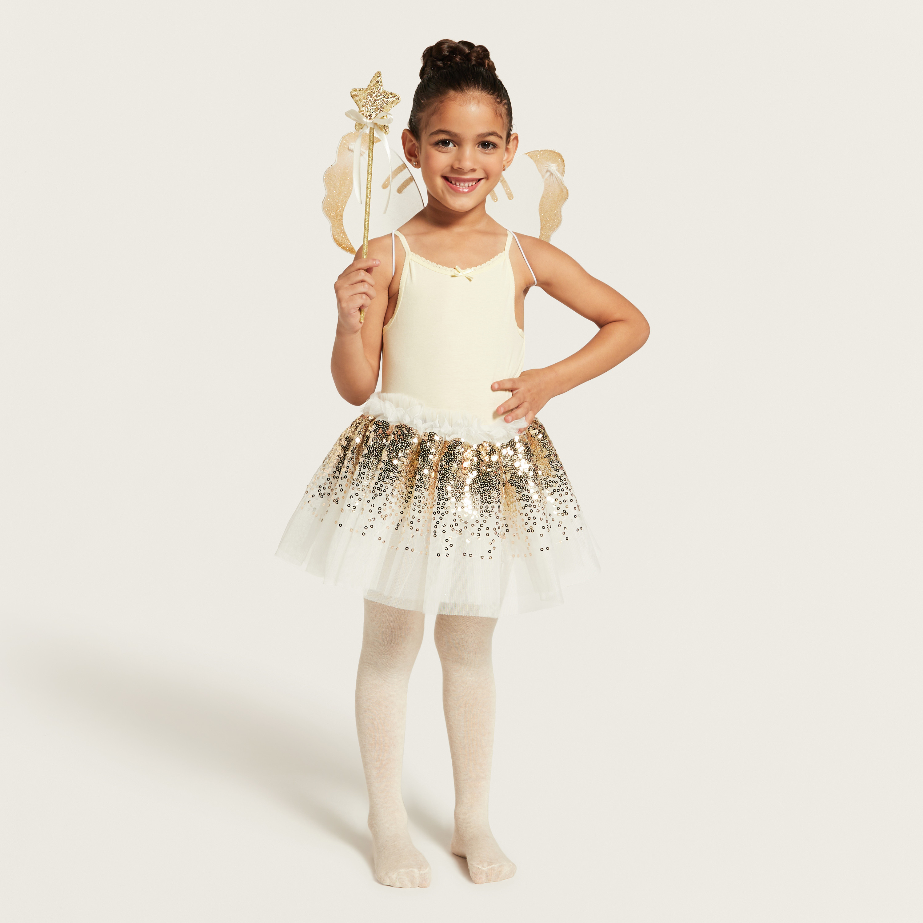 Charmz Embellished Tutu Skirt with Elasticated Waistband-girls-clothing-costumes-image-1