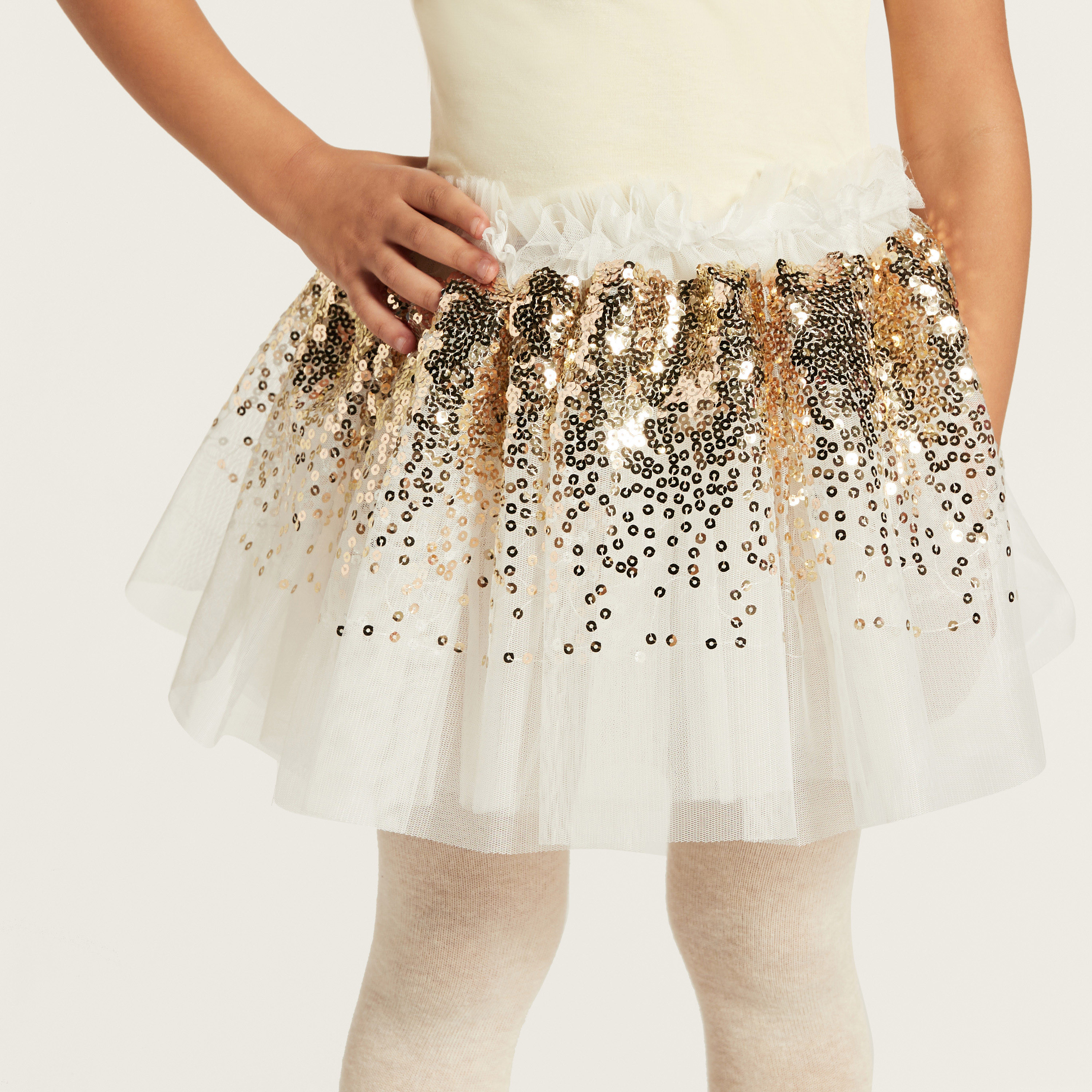 Charmz Embellished Tutu Skirt with Elasticated Waistband-girls-clothing-costumes-image-3