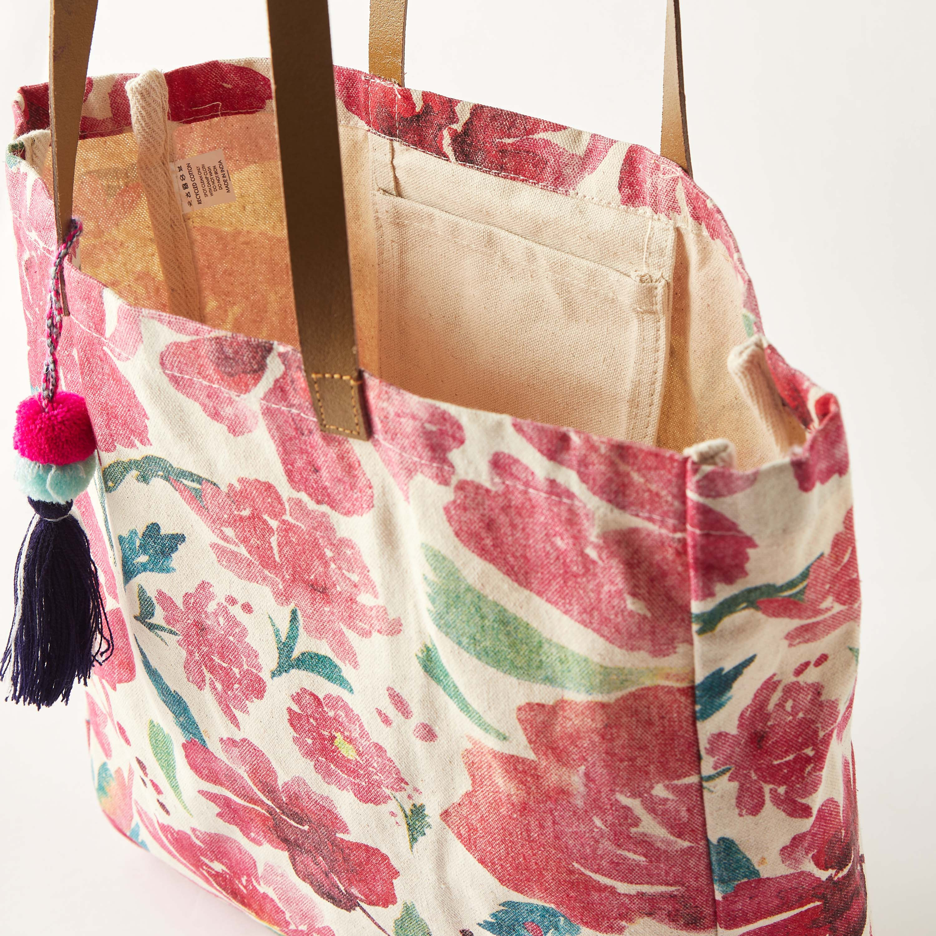 Floral Print Shopper Bag with Double Handle-women-bagsandwallets-handbags-image-4
