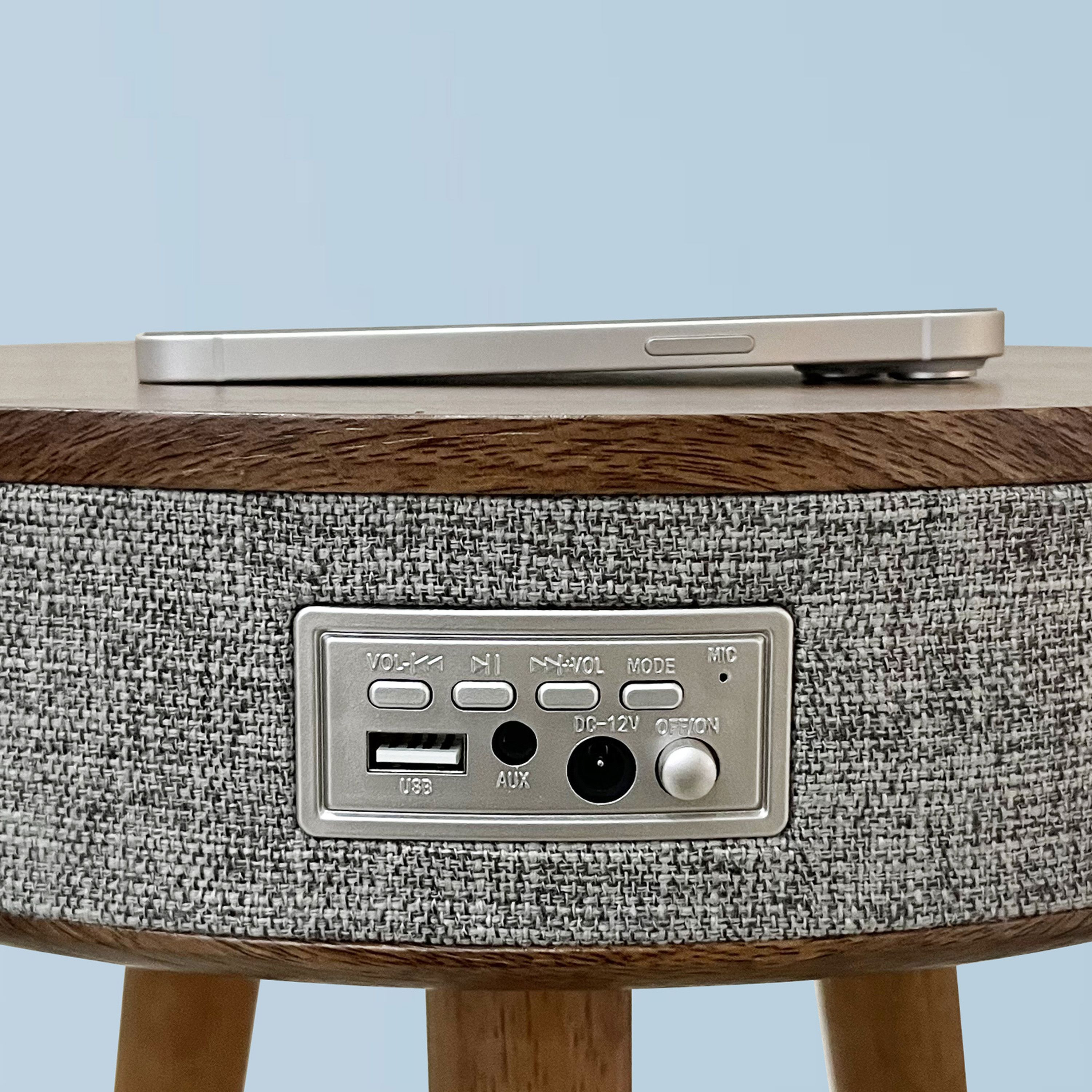Shop Round Top Rechargeable Speaker Table with Built-In 10 W Wireless ...