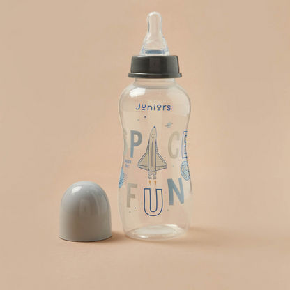 Juniors Space Print Easy-Grip Feeding Bottle - 300 ml-Bottles and Teats-image-0