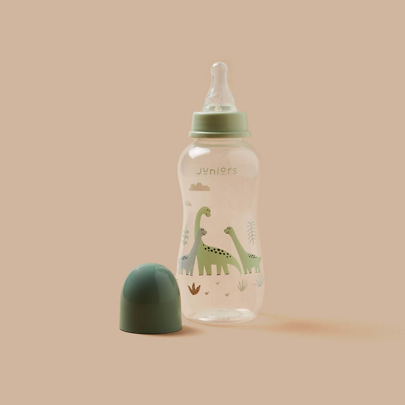 Juniors Dino Print Easy-Grip Feeding Bottle - 300 ml-Bottles and Teats-image-0