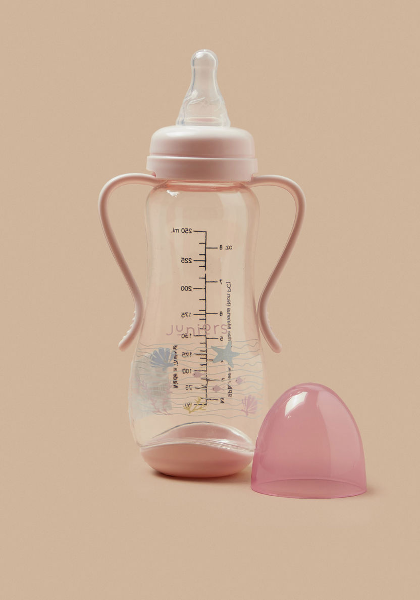 Juniors Under the Sea Print Feeding Bottle with Handle - 250 ml-Bottles and Teats-image-0