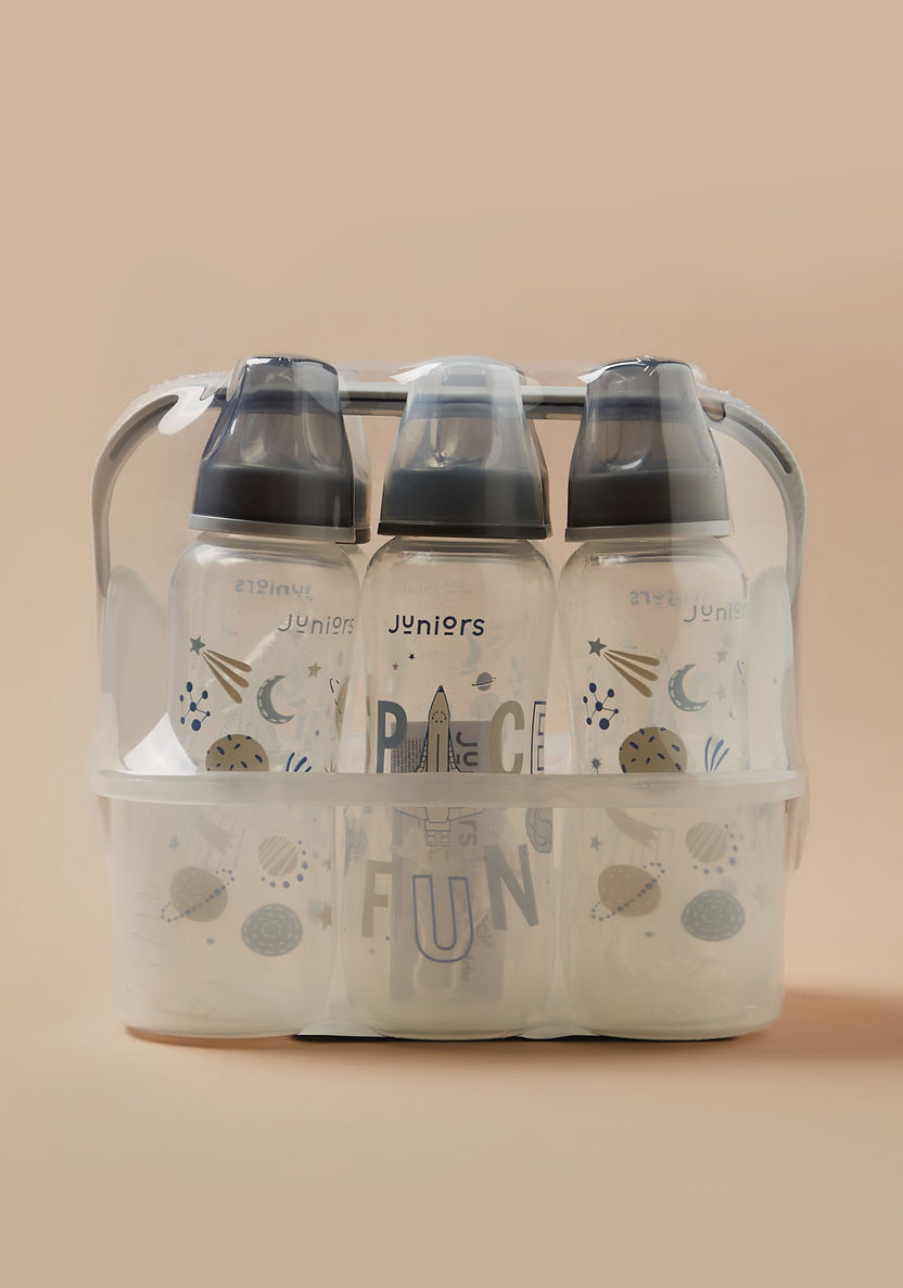 Juniors Space Print Caddy Bottles - Set of 6-Bottles and Teats-image-0